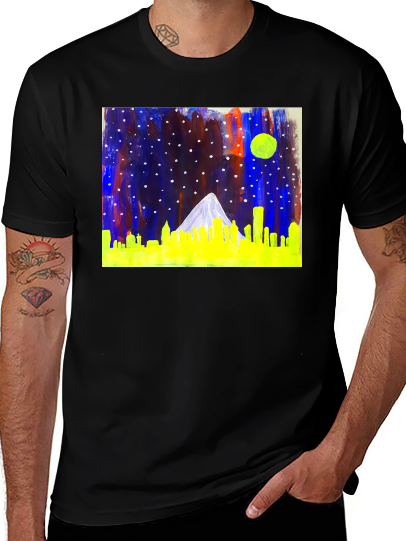 Variant 15 of Night Cityscape Graphic Tee - Cool Urban Style