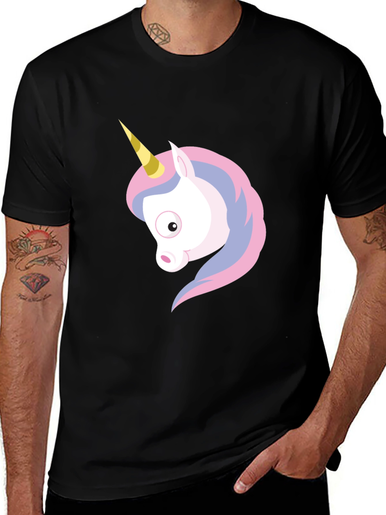 Variant 26 of Unicorn Graphic Black T-Shirt