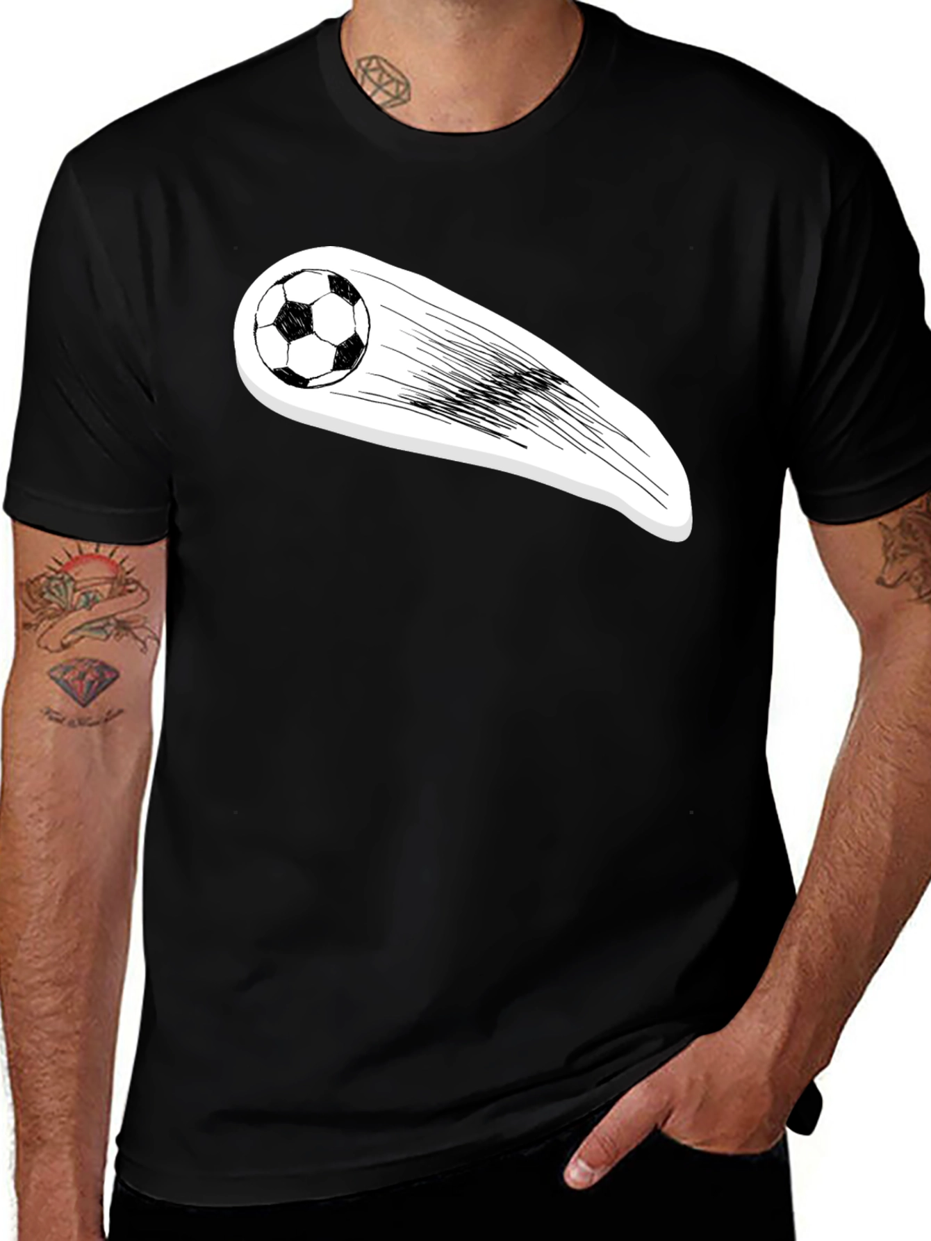 Soccer Ball Streaking Graphic Tee