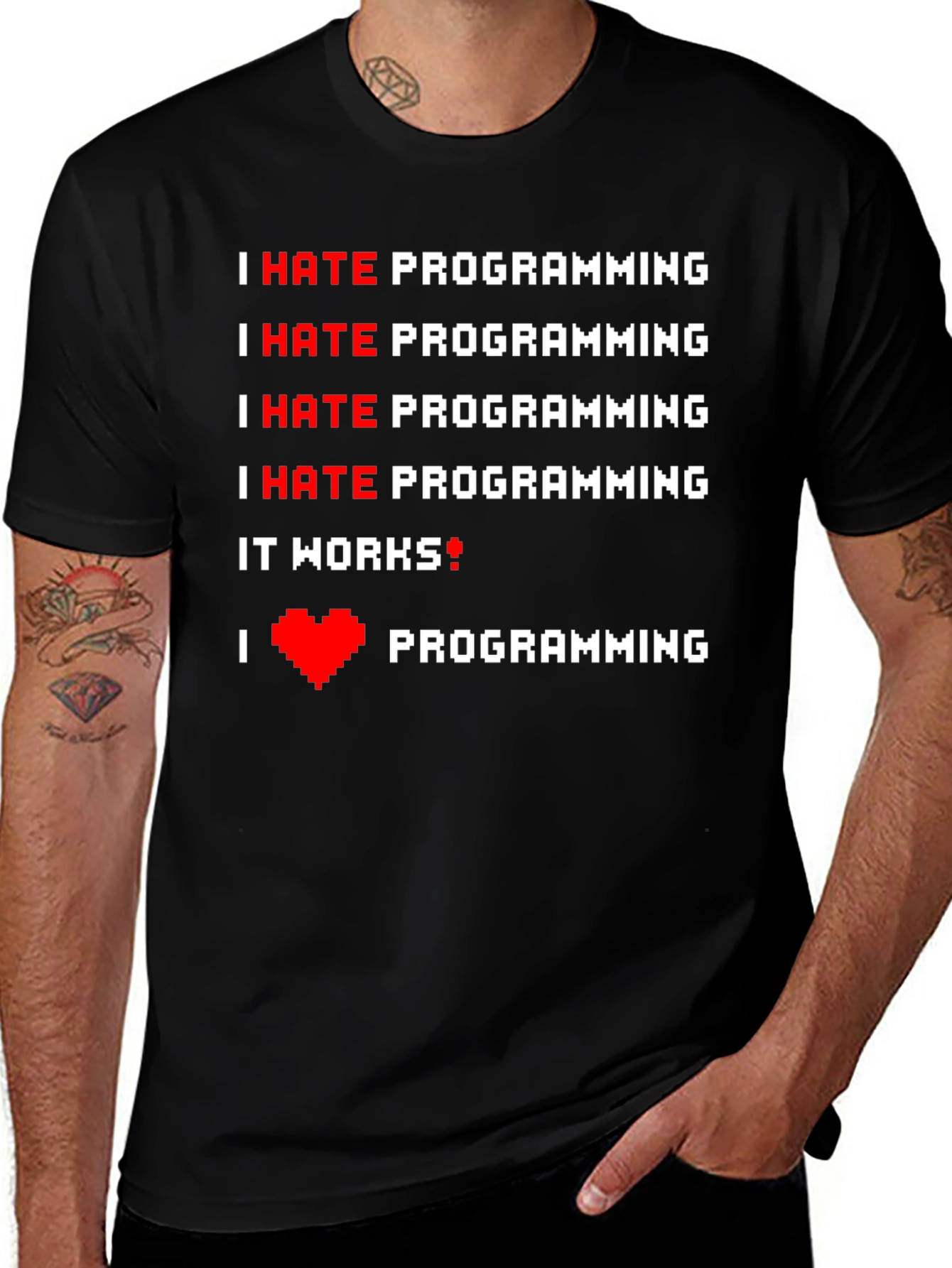 Variant 9 of Funny Programmer T-Shirt - I Hate Programming