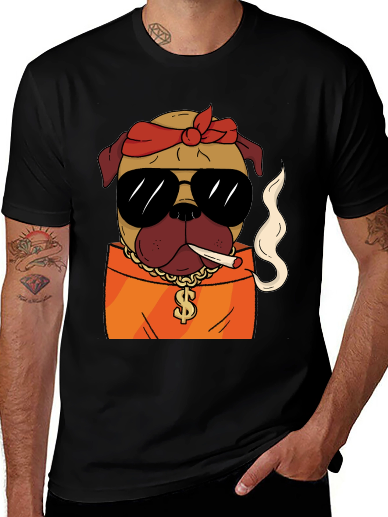 Variant 14 of Gangster Pug Graphic T-Shirt