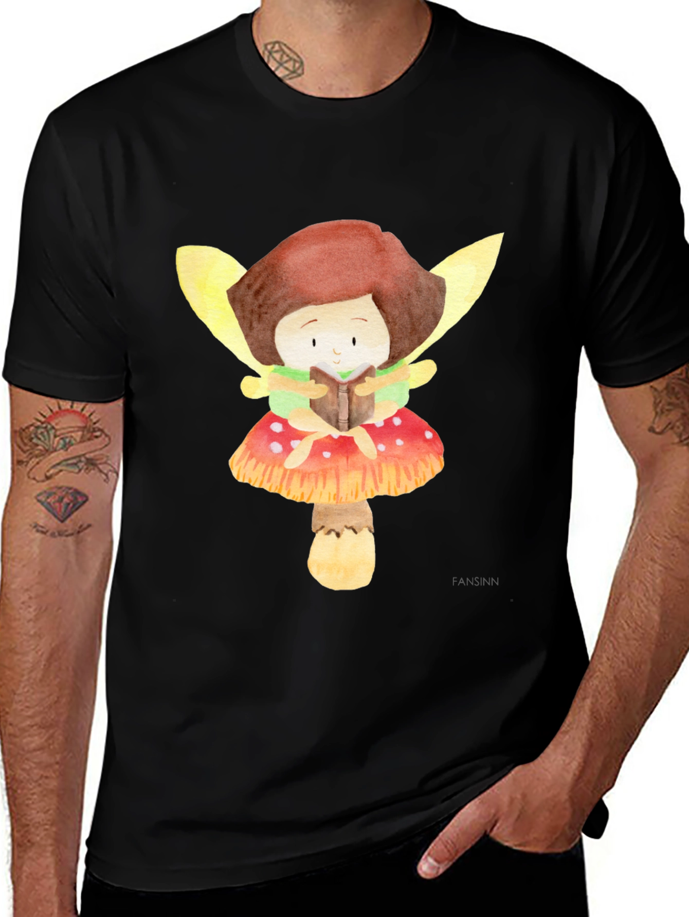 Variant 8 of Whimsical Fairy Reading Book Graphic T-Shirt