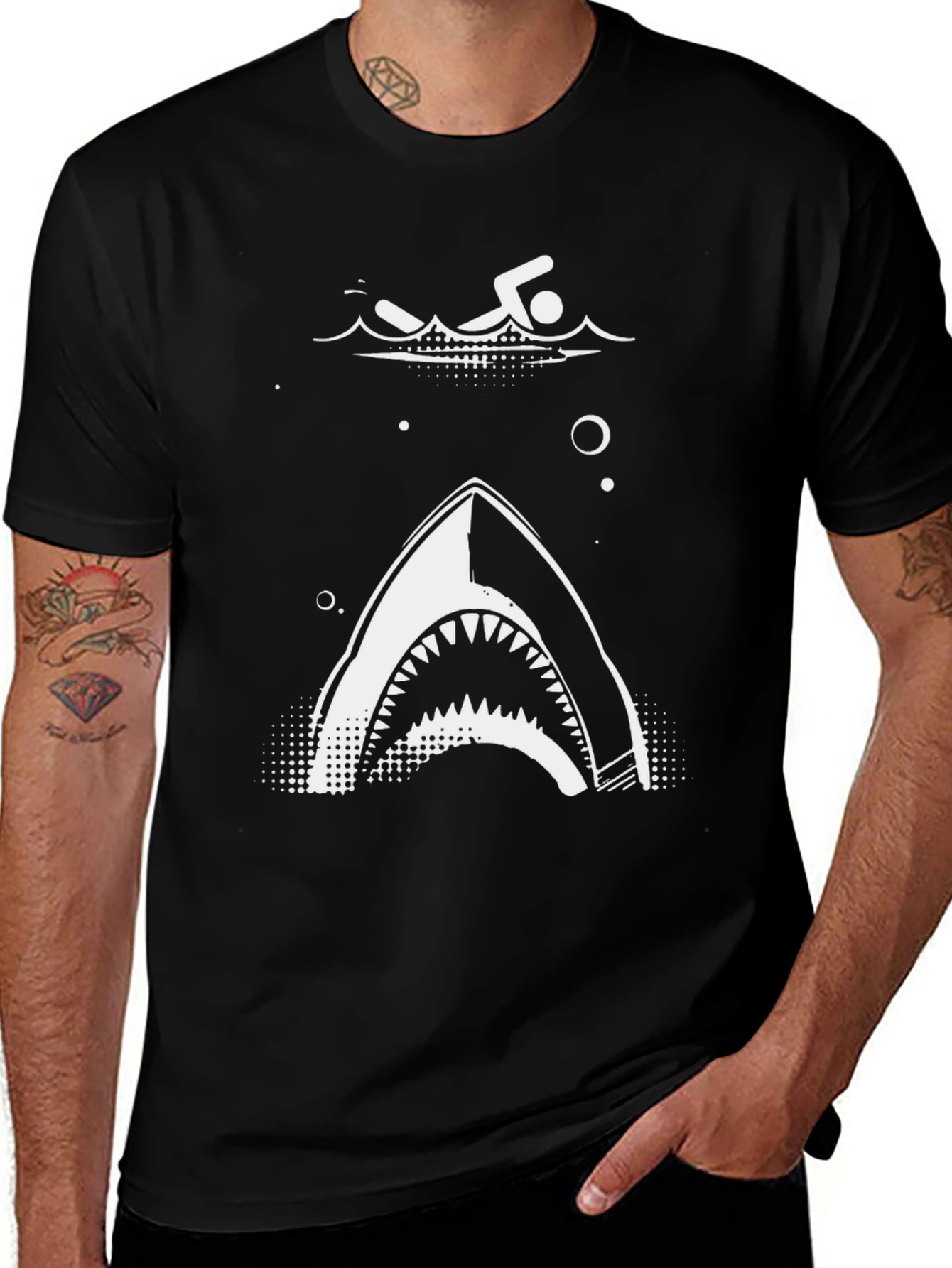 Variant 10 of Swimmer Shark T-Shirt - Dangerously Cool!