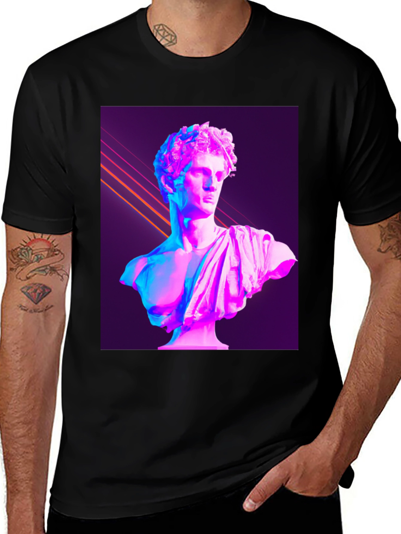 Variant 11 of Vaporwave Bust T-Shirt - Aesthetic Statue Tee