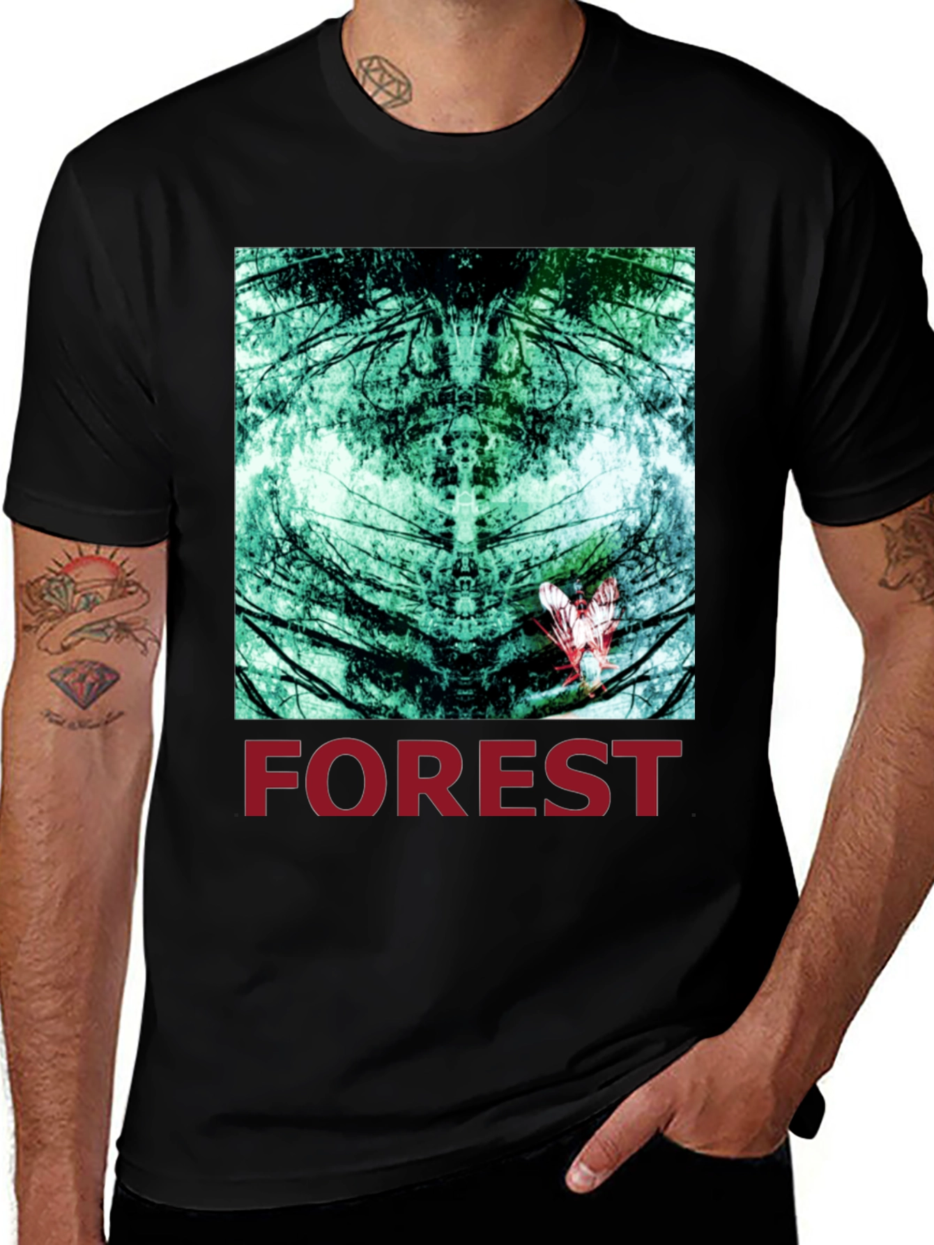 Variant 19 of Abstract Forest Graphic Tee - Nature Inspired Design
