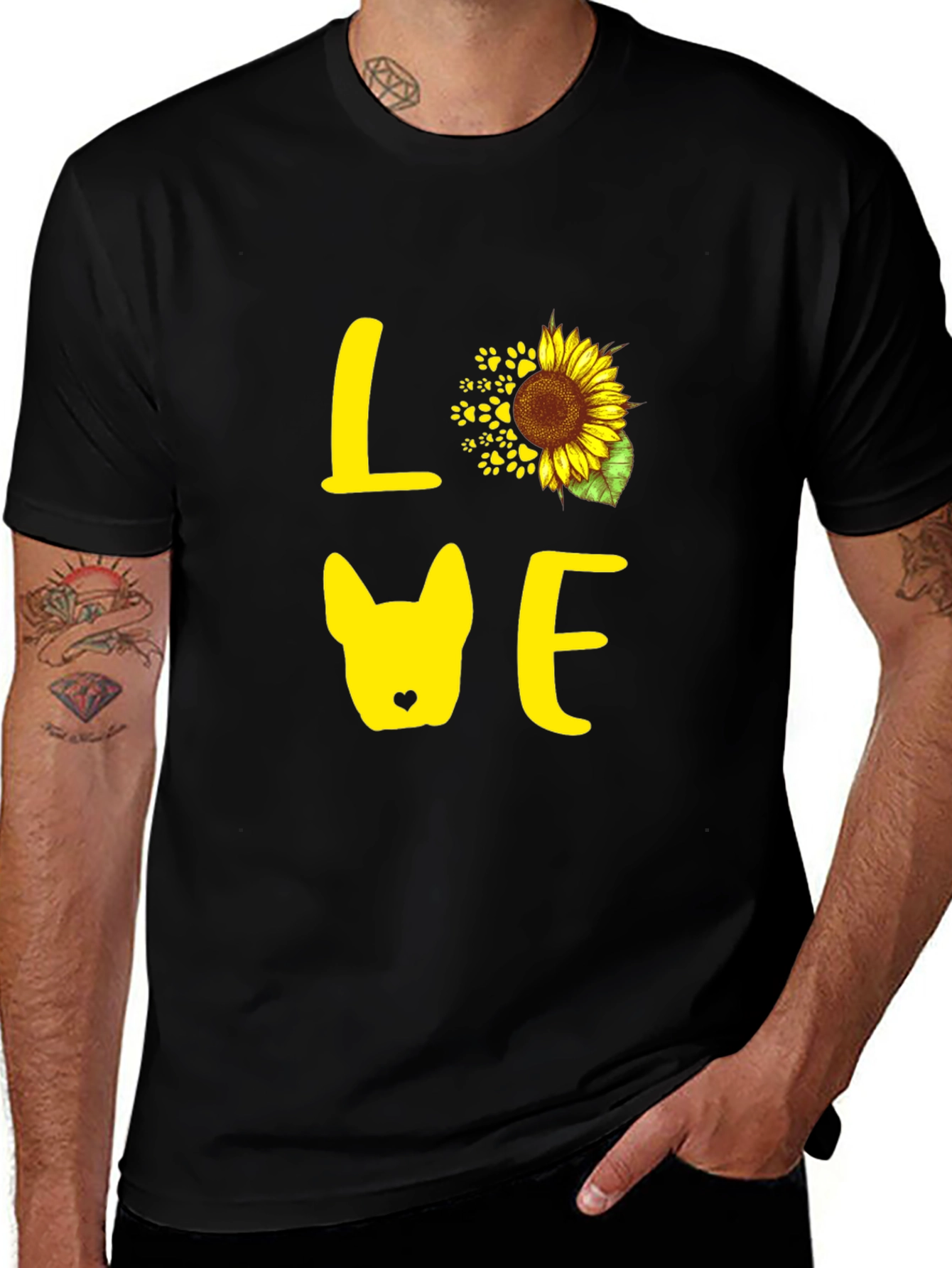 Variant 22 of Love Dog & Sunflower Graphic T-Shirt