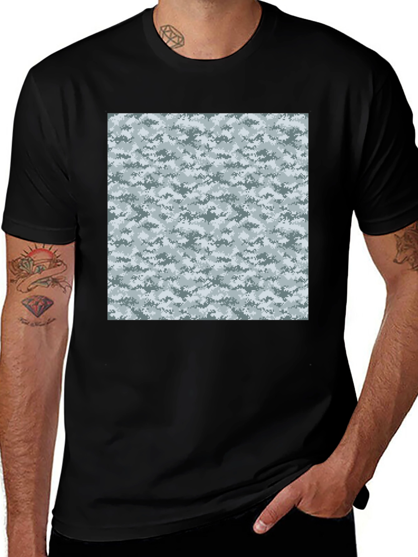 Urban Camo Graphic Tee - Black