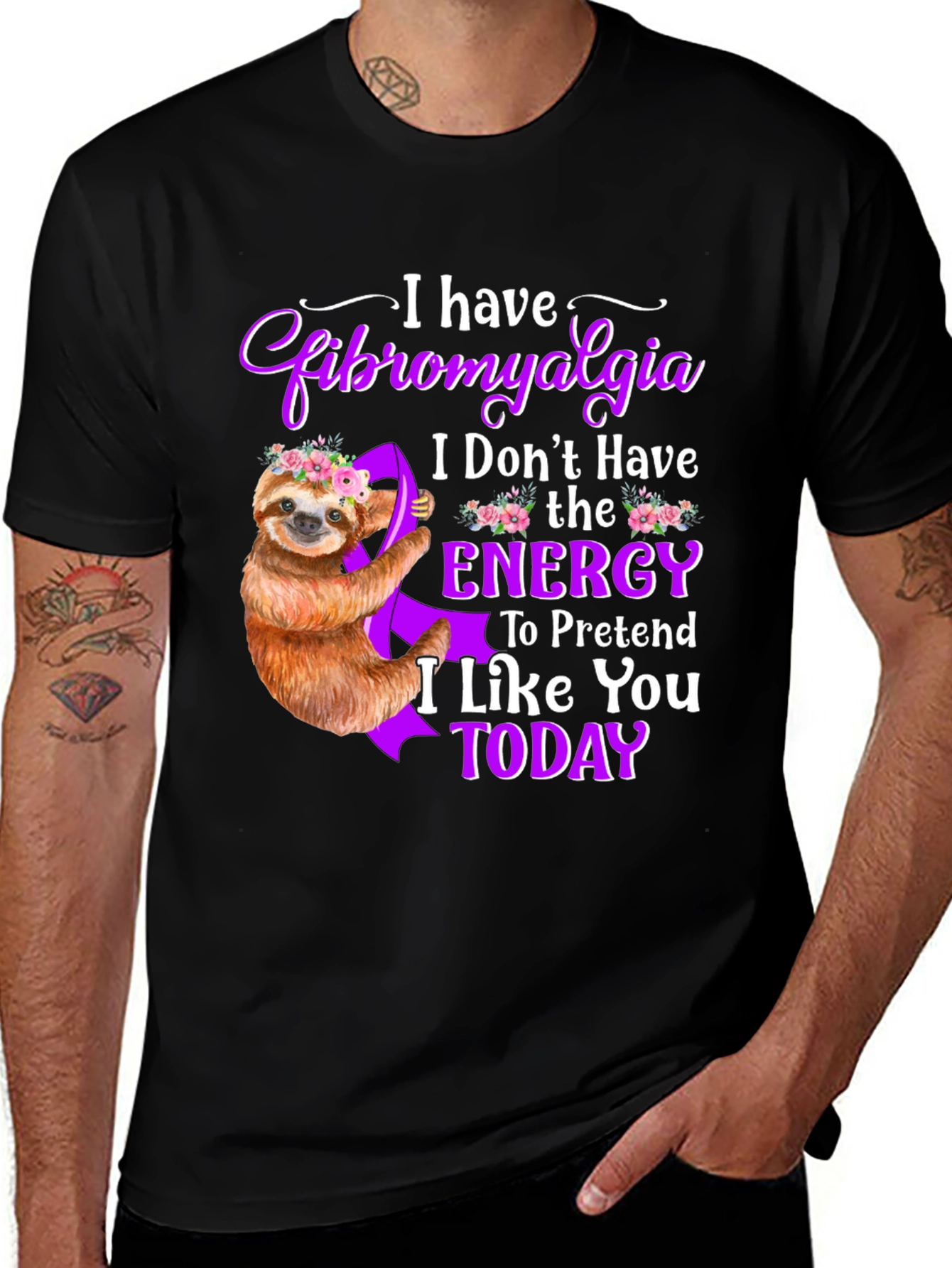 Fibromyalgia Awareness Sloth T-Shirt