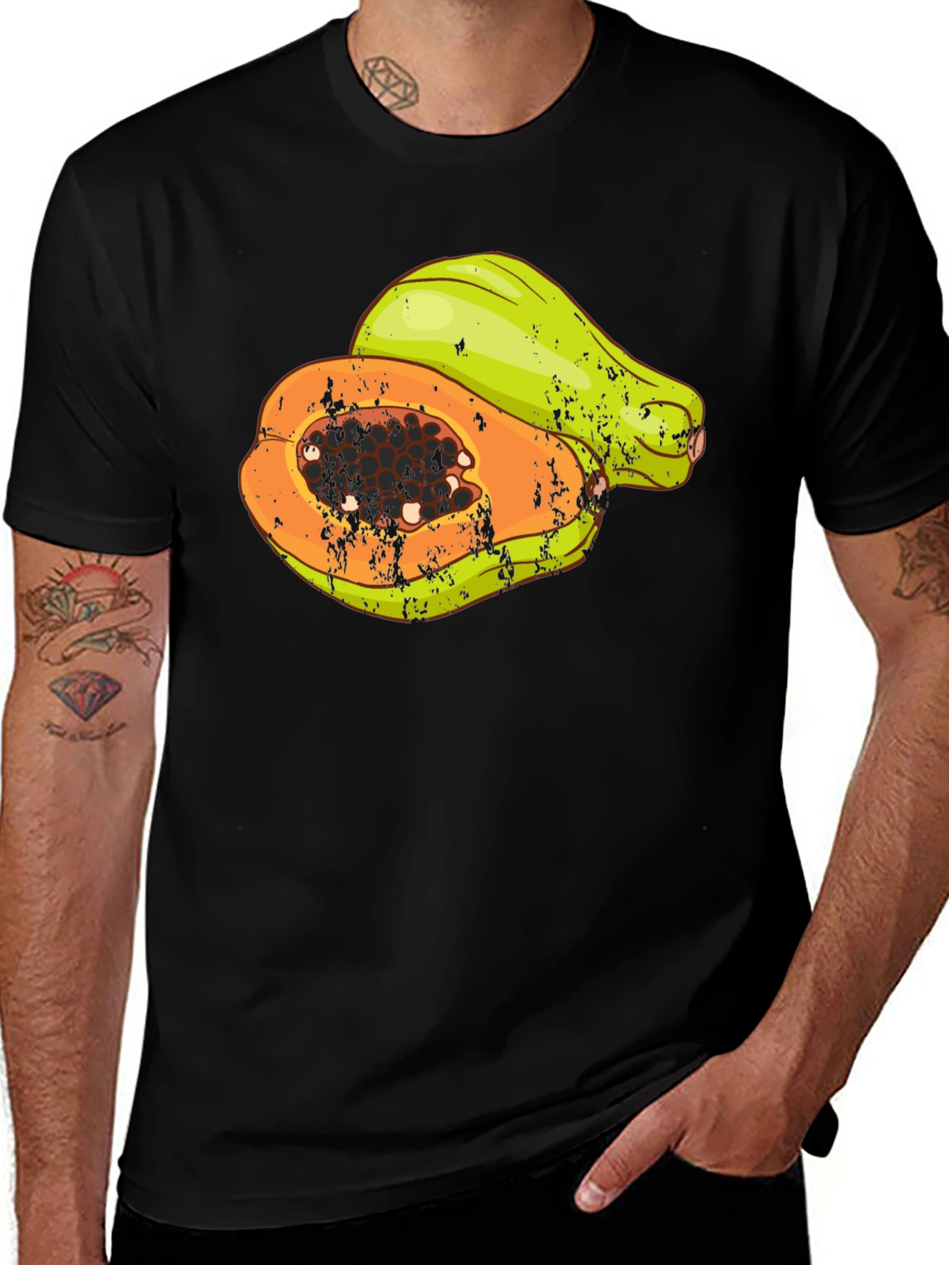 Papaya Graphic Tee - Tropical Fruit T-Shirt