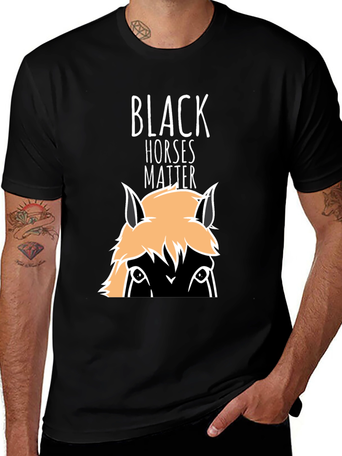 Black Black Horses Matter Graphic T-Shirt main image