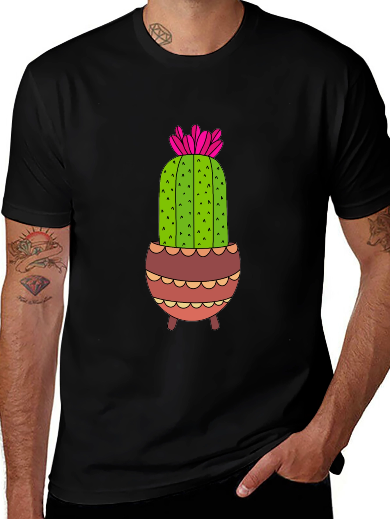 Variant 30 of Cactus in Pot Graphic Tee - Unique Design
