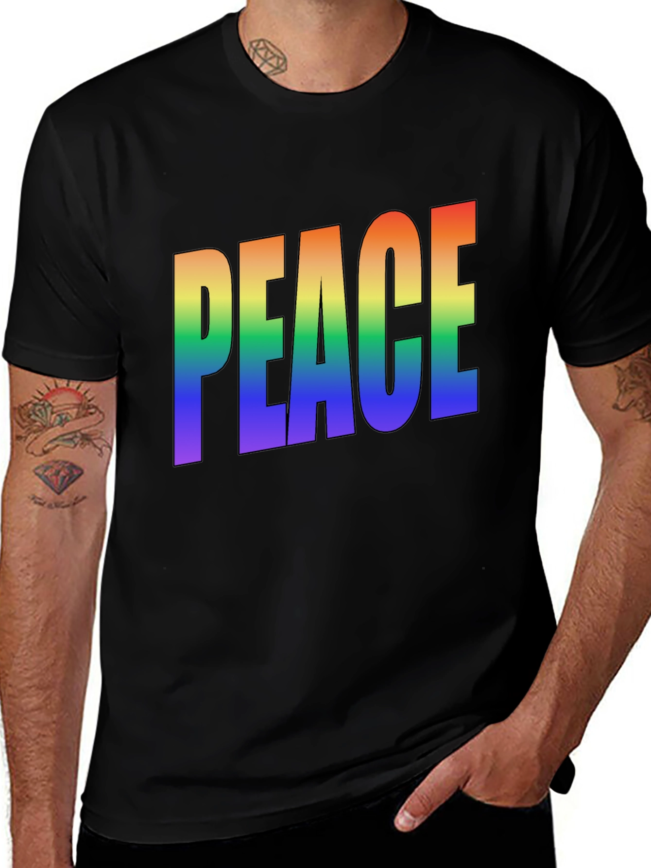 Variant 24 of Rainbow PEACE Graphic T-Shirt - Pride