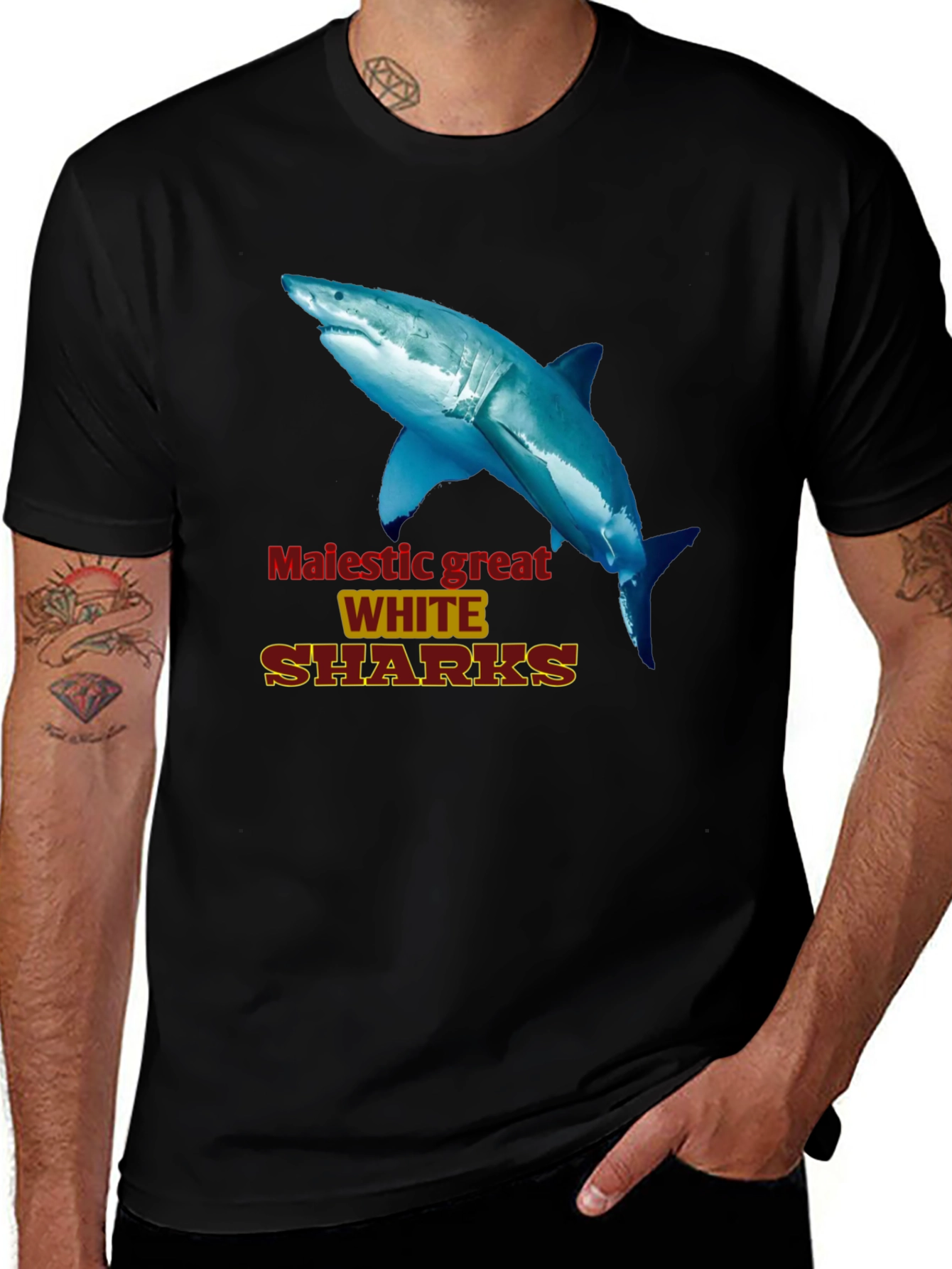 Variant 25 of Majestic Great White Sharks Graphic Tee