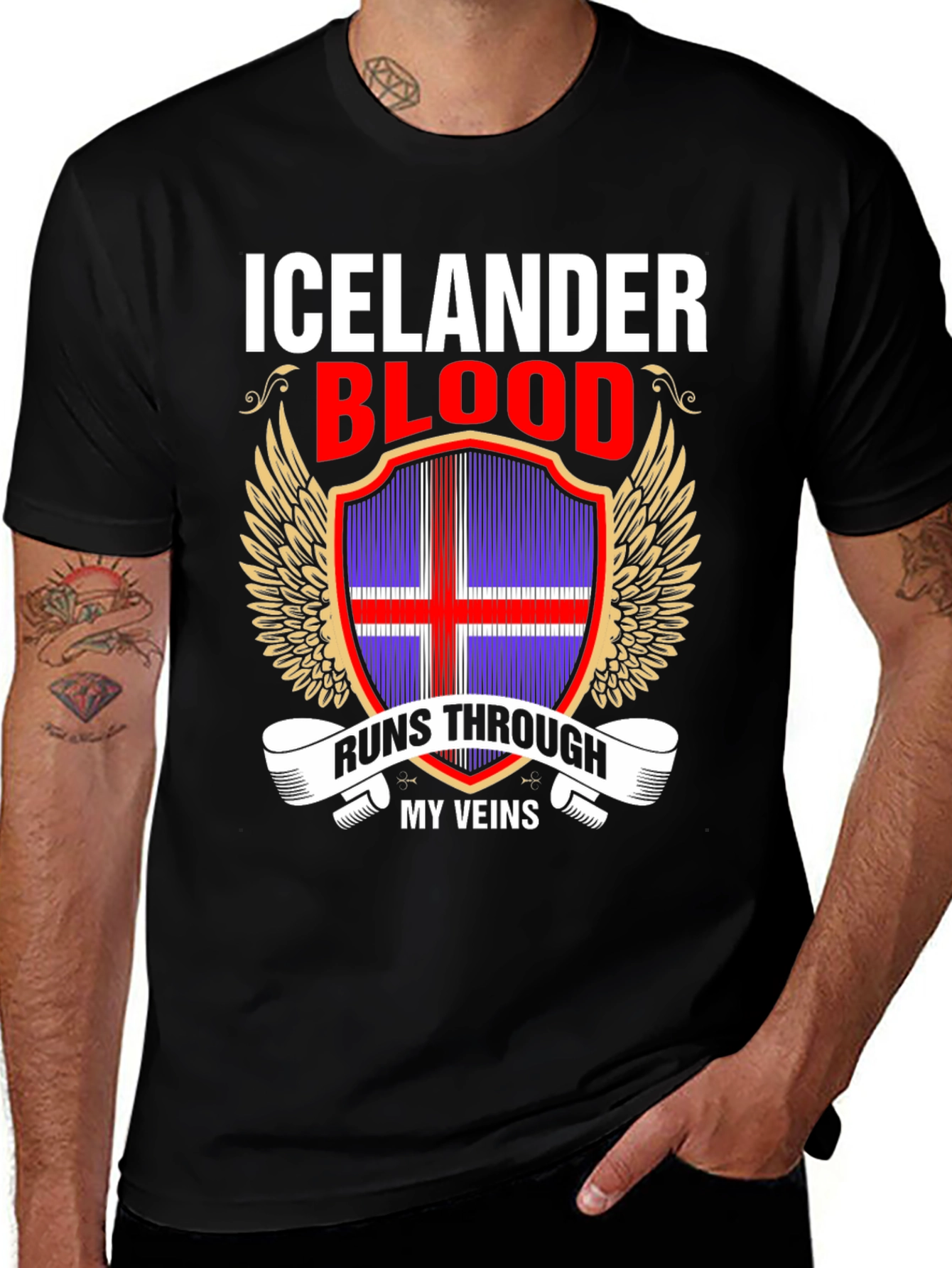 Variant 7 of Icelander Blood Runs Through My Veins T-Shirt