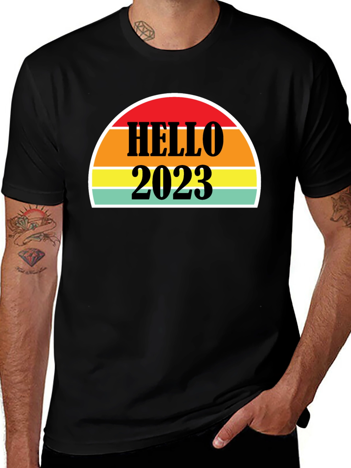 Hello 2023 Black T-Shirt