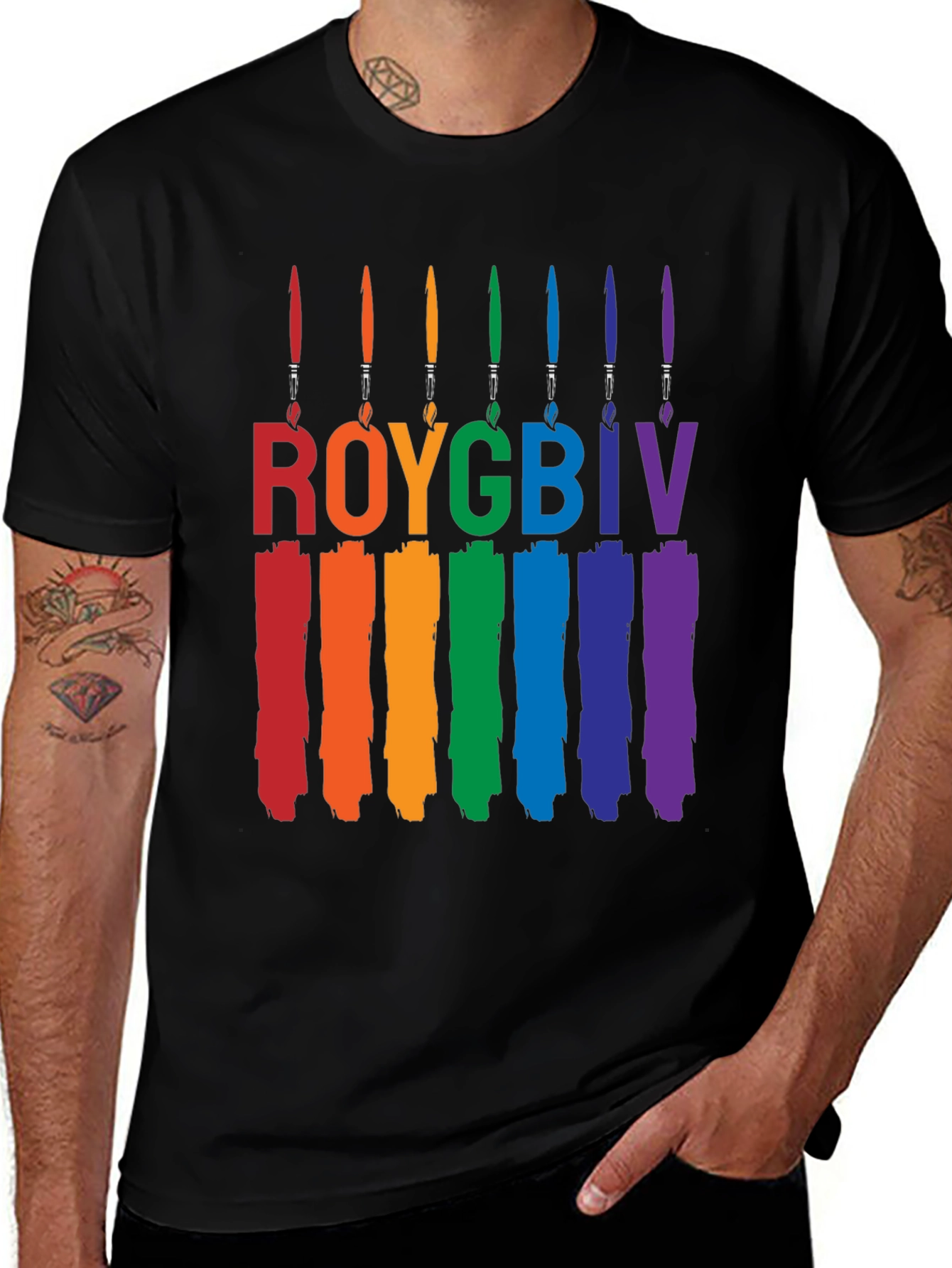 Variant 16 of ROYGBIV Brushstroke Pride T-Shirt