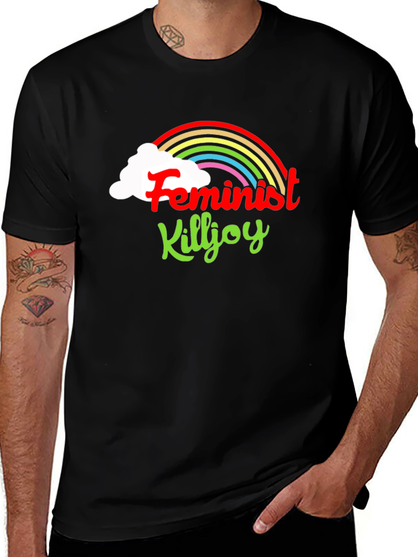 Variant 9 of Feminist Killjoy Graphic Tee - Rainbow Design