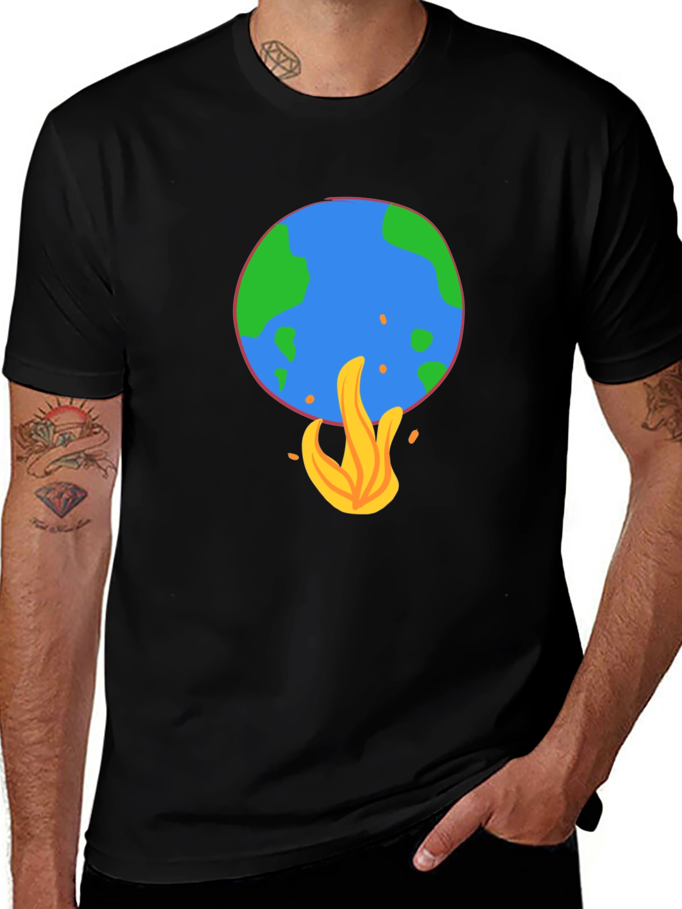 Variant 28 of Earth on Fire Graphic Tee - Global Warming Awareness