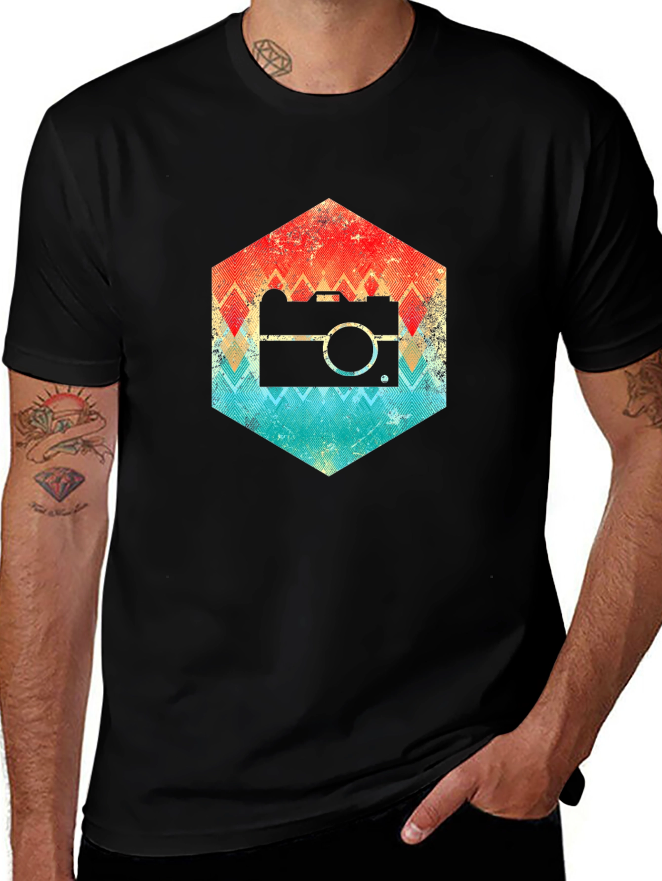 Variant 29 of Retro Camera Hexagon Graphic Tee