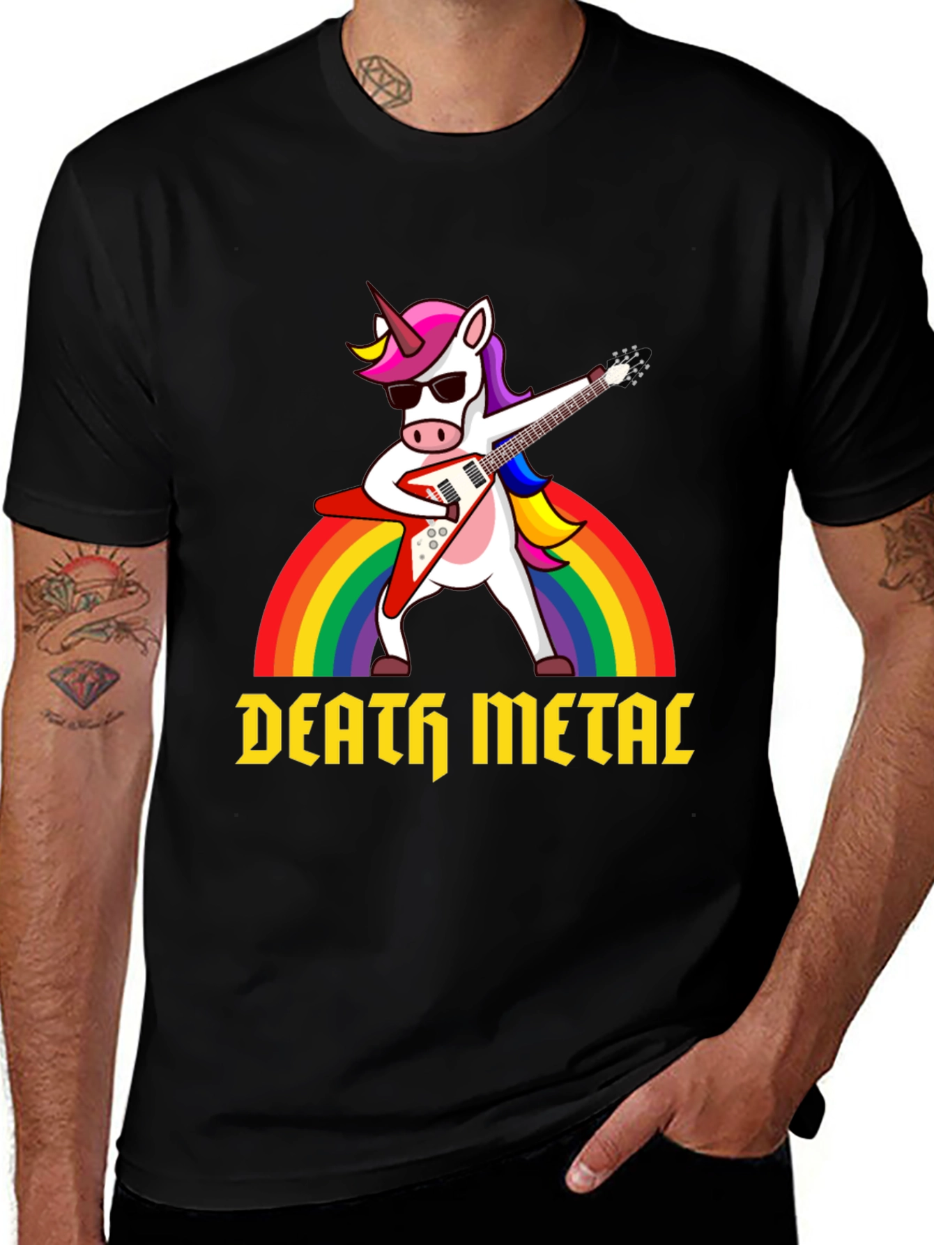 Variant 4 of Death Metal Unicorn T-Shirt - Rock On!