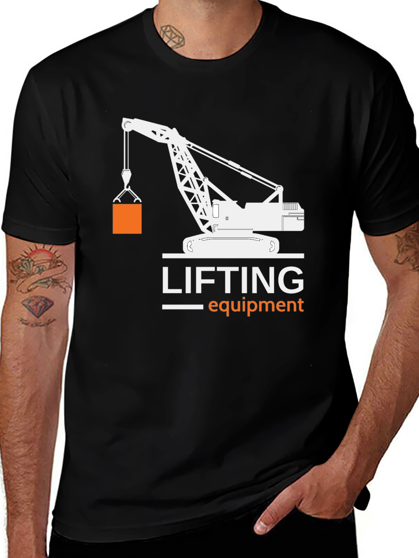 Variant 19 of Lifting Equipment Graphic Tee - Construction Worker Shirt