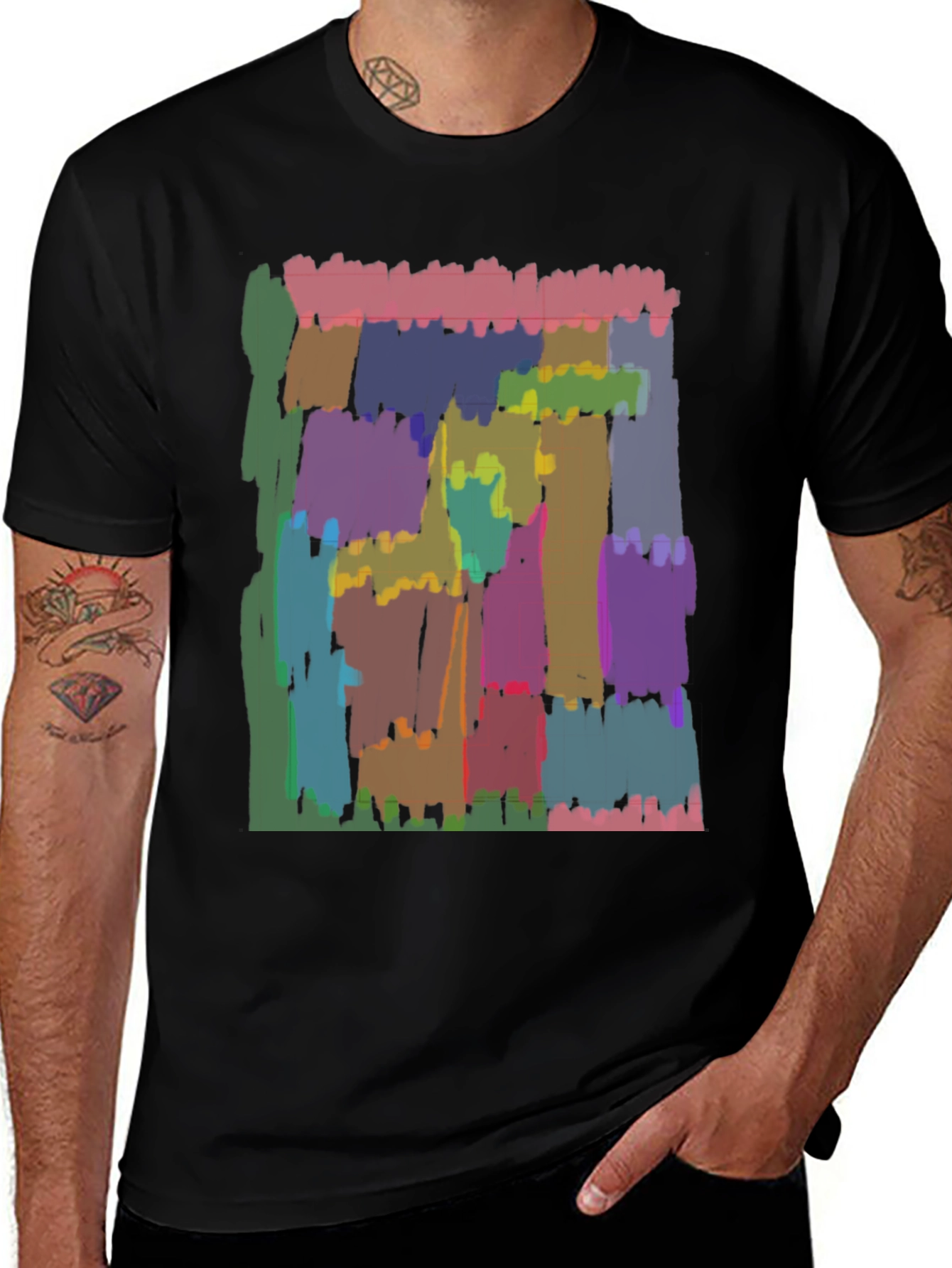Variant 28 of Abstract Art Graphic Black T-Shirt