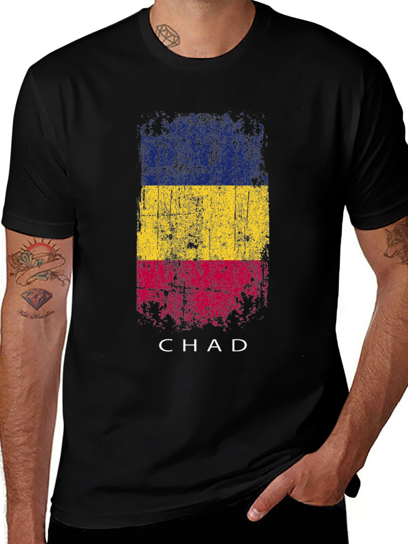 Chad Flag T-Shirt - Distressed Graphic Tee