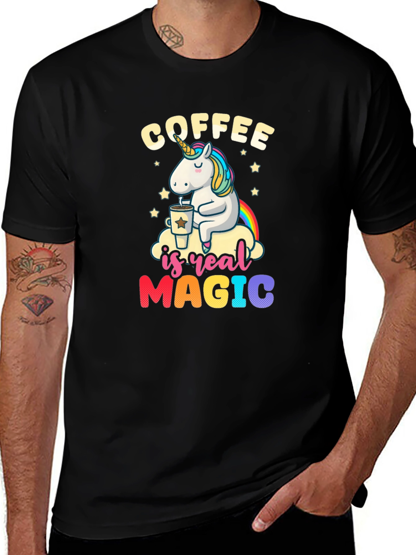 Variant 2 of Coffee is Real Magic Unicorn T-Shirt