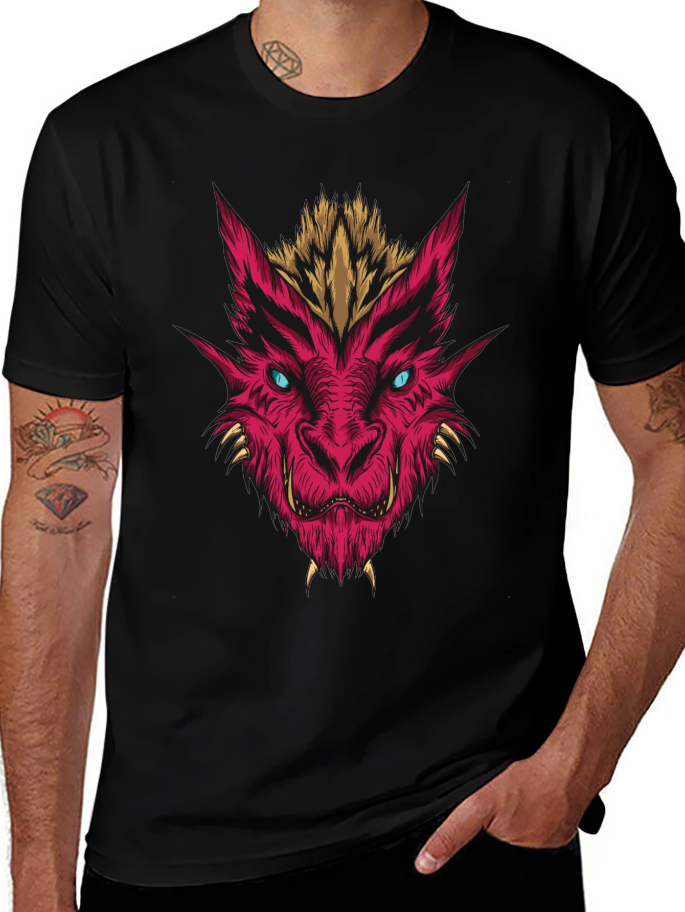 Variant 26 of Dragon Head Graphic T-Shirt - Bold Statement Tee