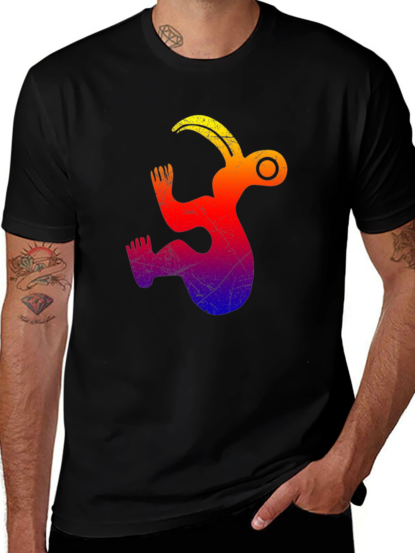 Variant 17 of Cool Kokopelli Graphic Black T-Shirt