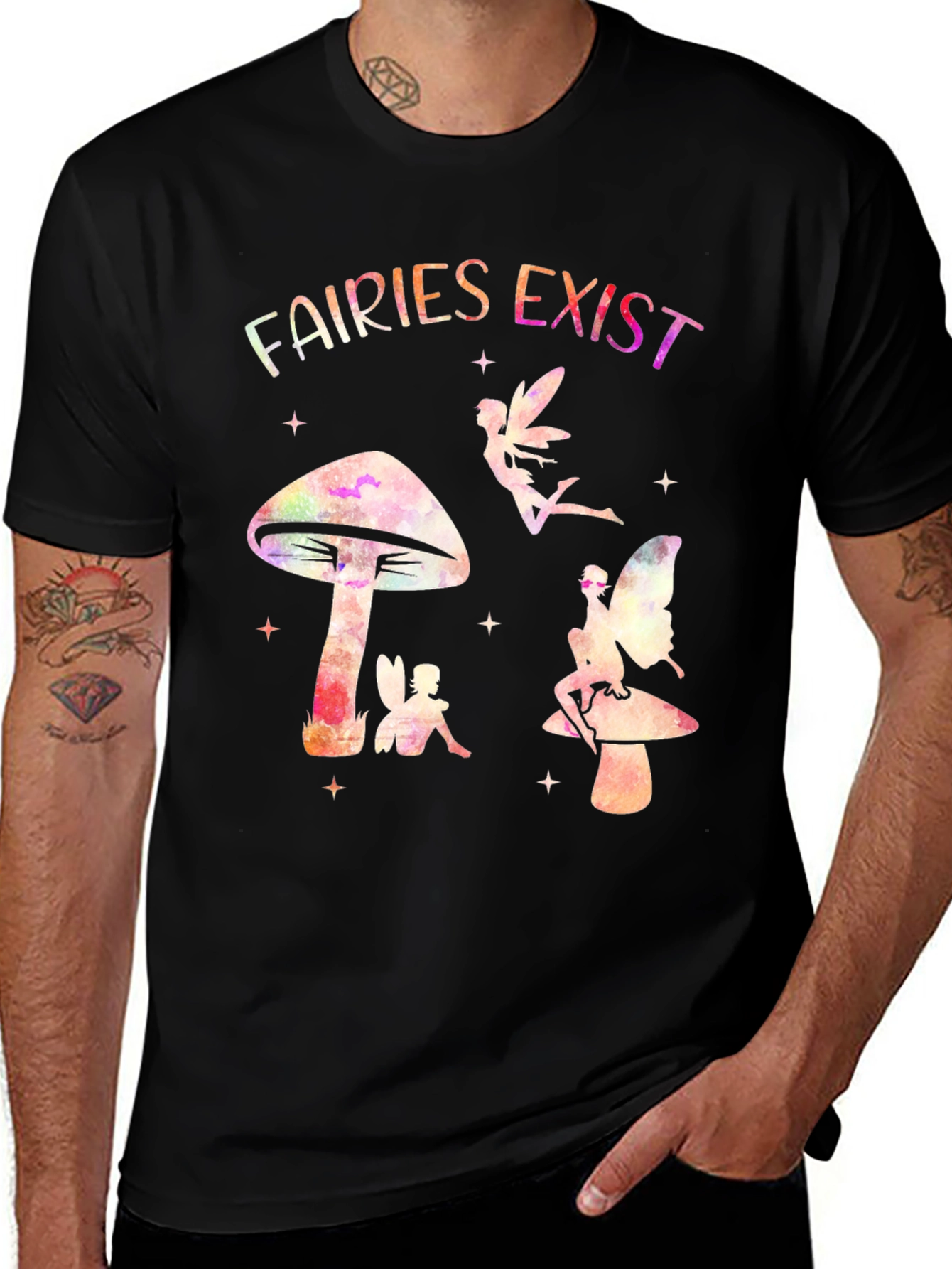 Variant 27 of Fairies Exist Graphic Tee - Mushroom Fairycore Shirt