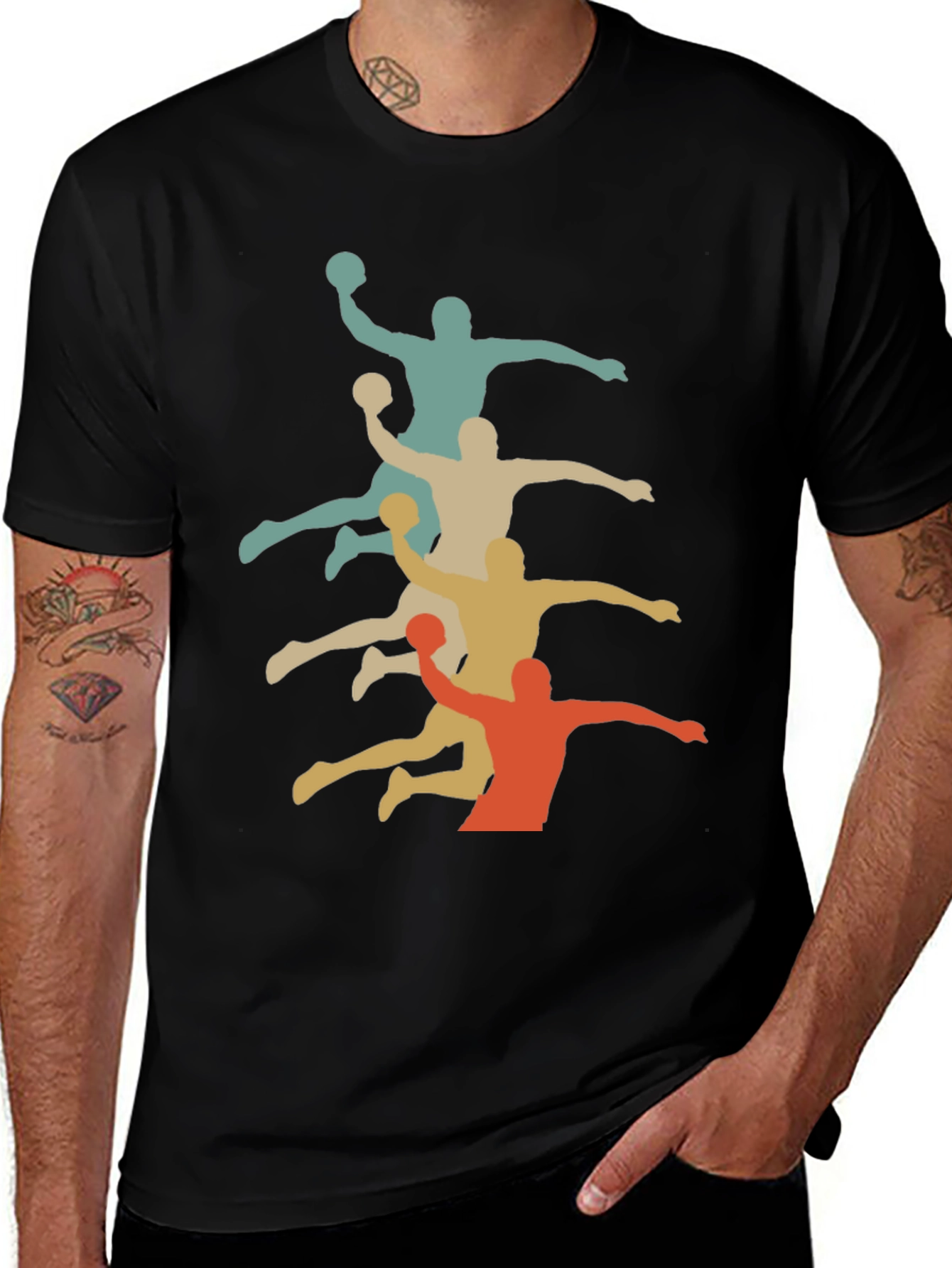 Variant 25 of Retro Handball Player Graphic T-Shirt