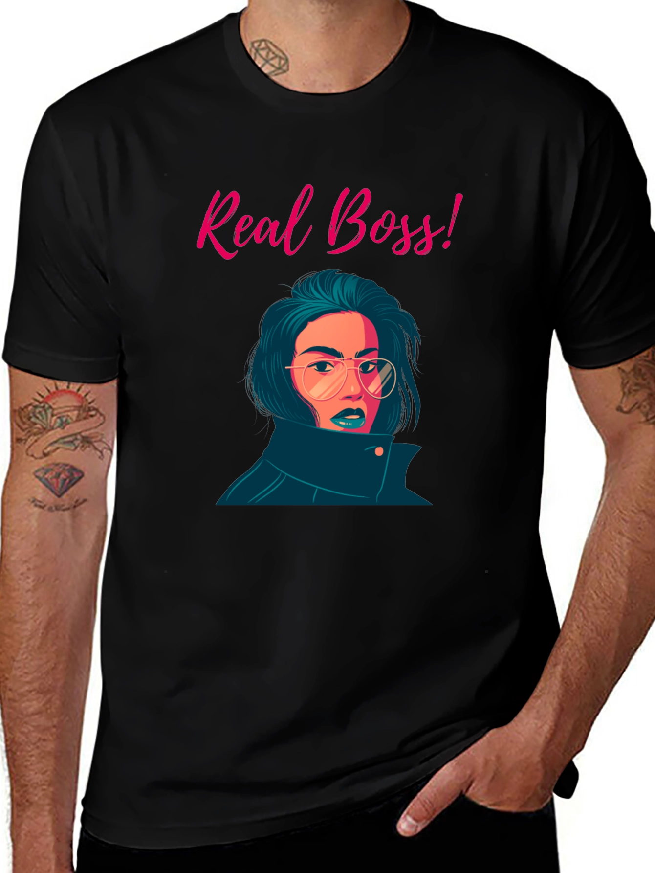 Variant 27 of Real Boss Graphic Tee - Stylish & Confident