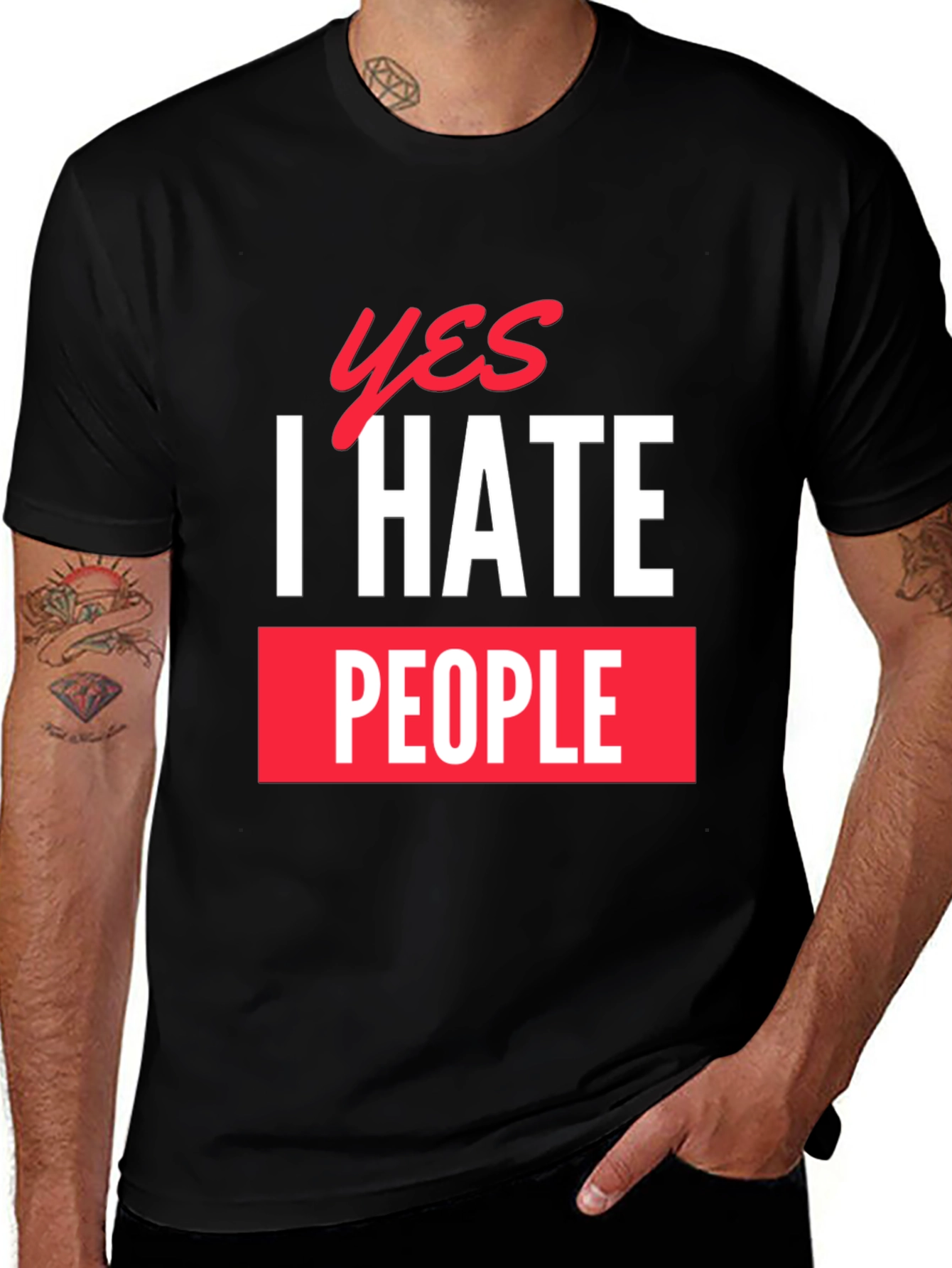 Variant 23 of Yes I Hate People T-Shirt - Funny Sarcastic Tee