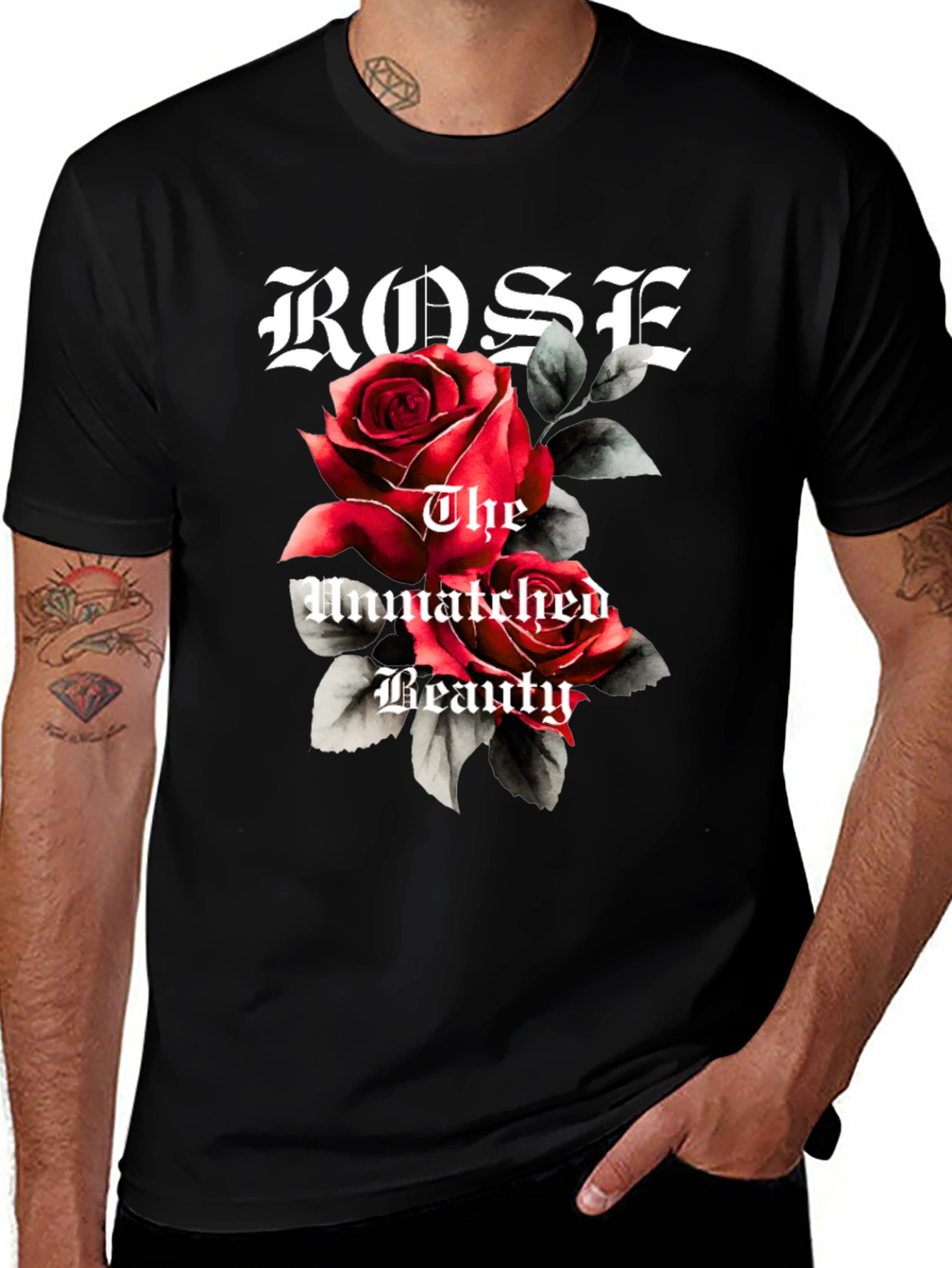 Rose 'Unmatched Beauty' Graphic T-Shirt