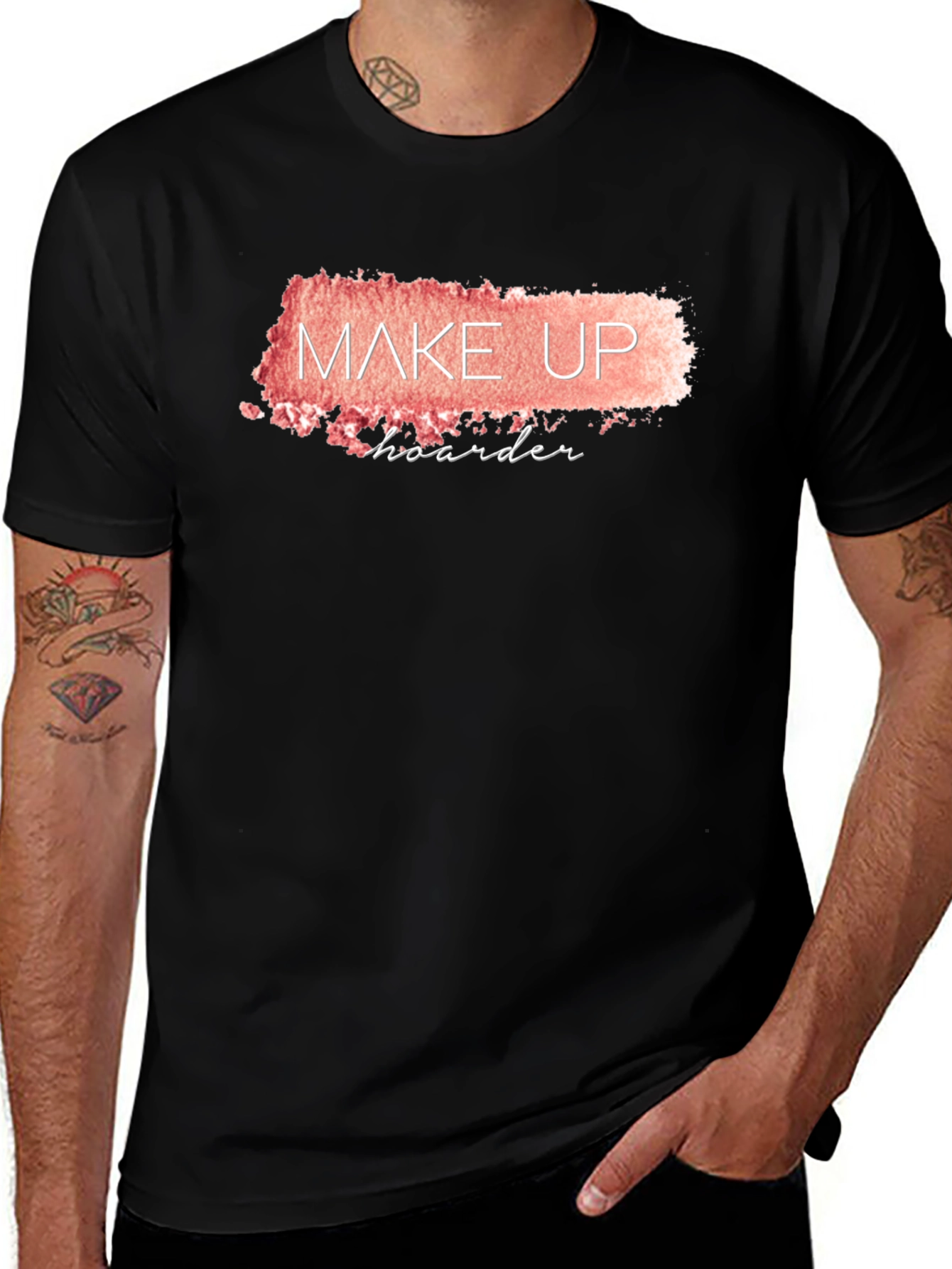 Variant 29 of Makeup Hoarder T-Shirt - Black Crew Neck