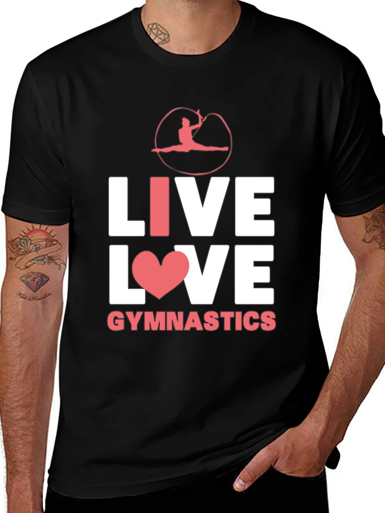 Variant 22 of Live Love Gymnastics Black Graphic Tee Shirt