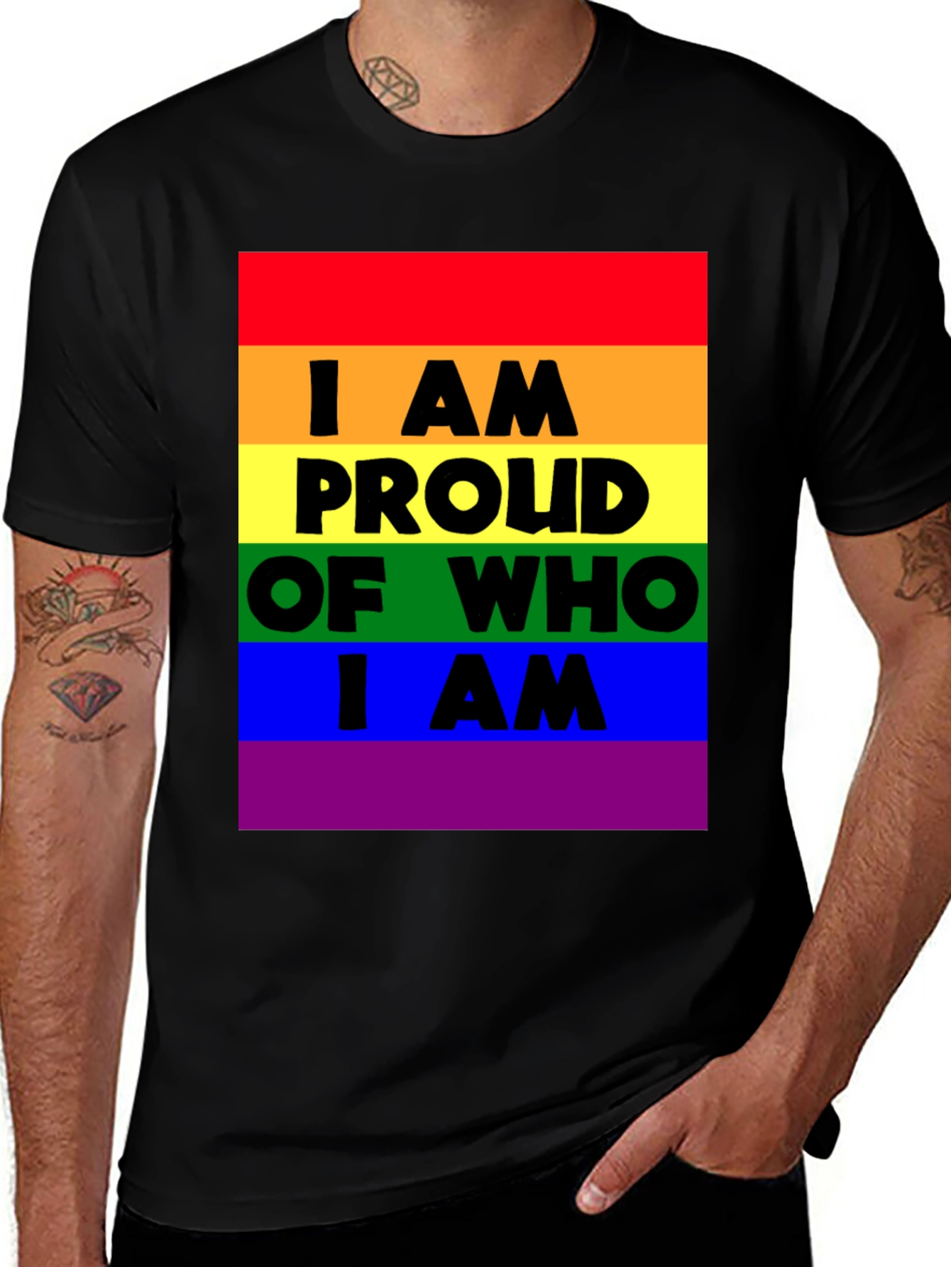 Variant 12 of Pride Rainbow T-Shirt - I AM Proud Of Who I AM