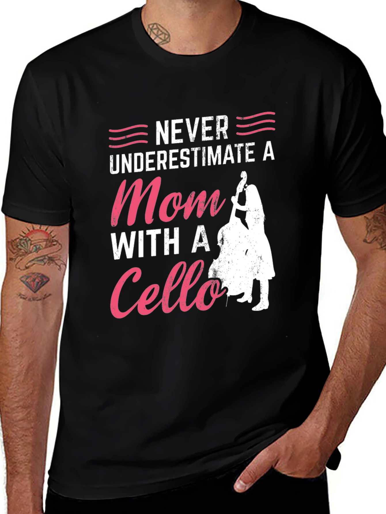 Variant 21 of Never Underestimate a Mom with a Cello T-Shirt
