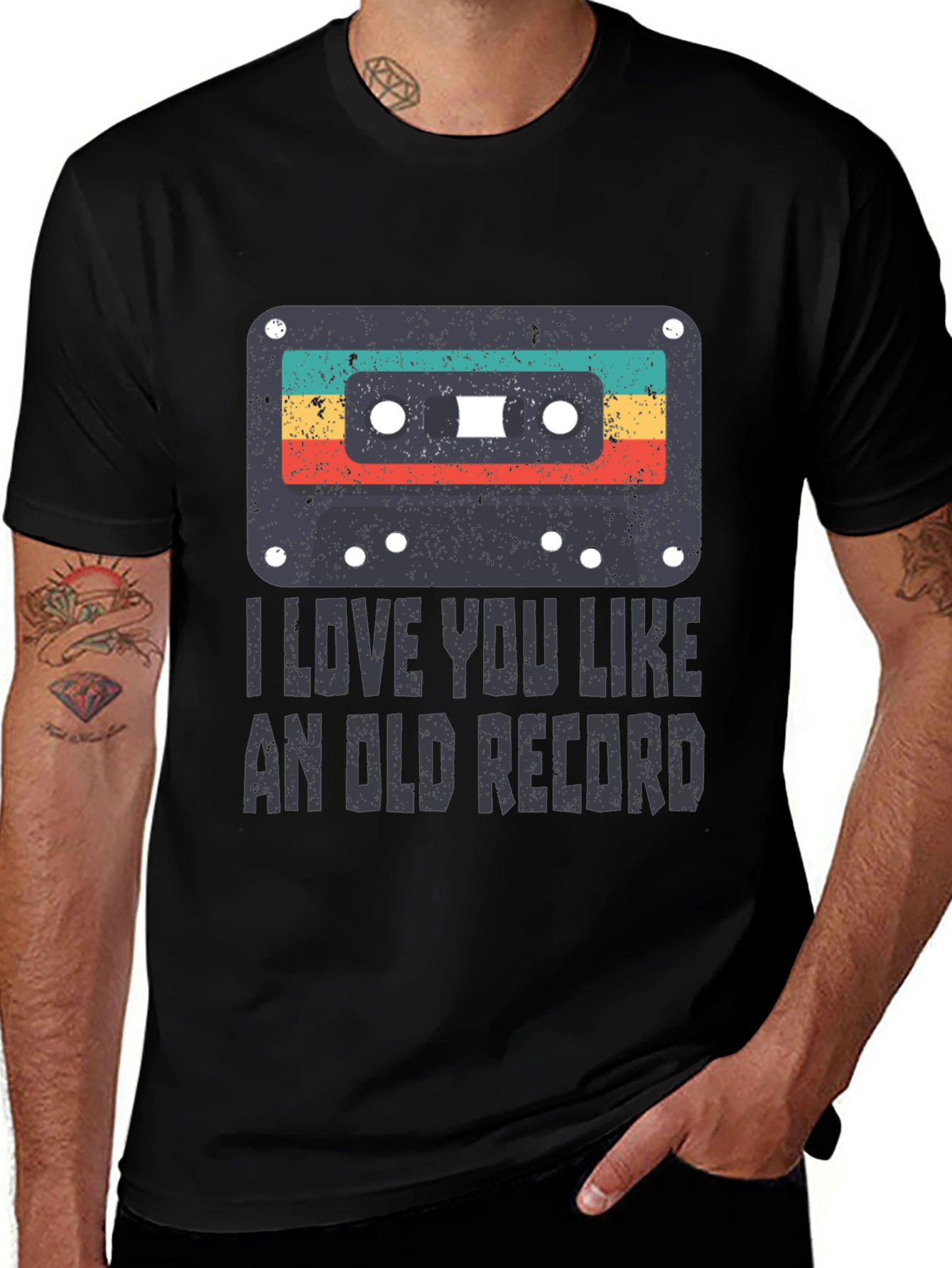 Variant 11 of Retro Cassette Tape T-Shirt - I Love You Like