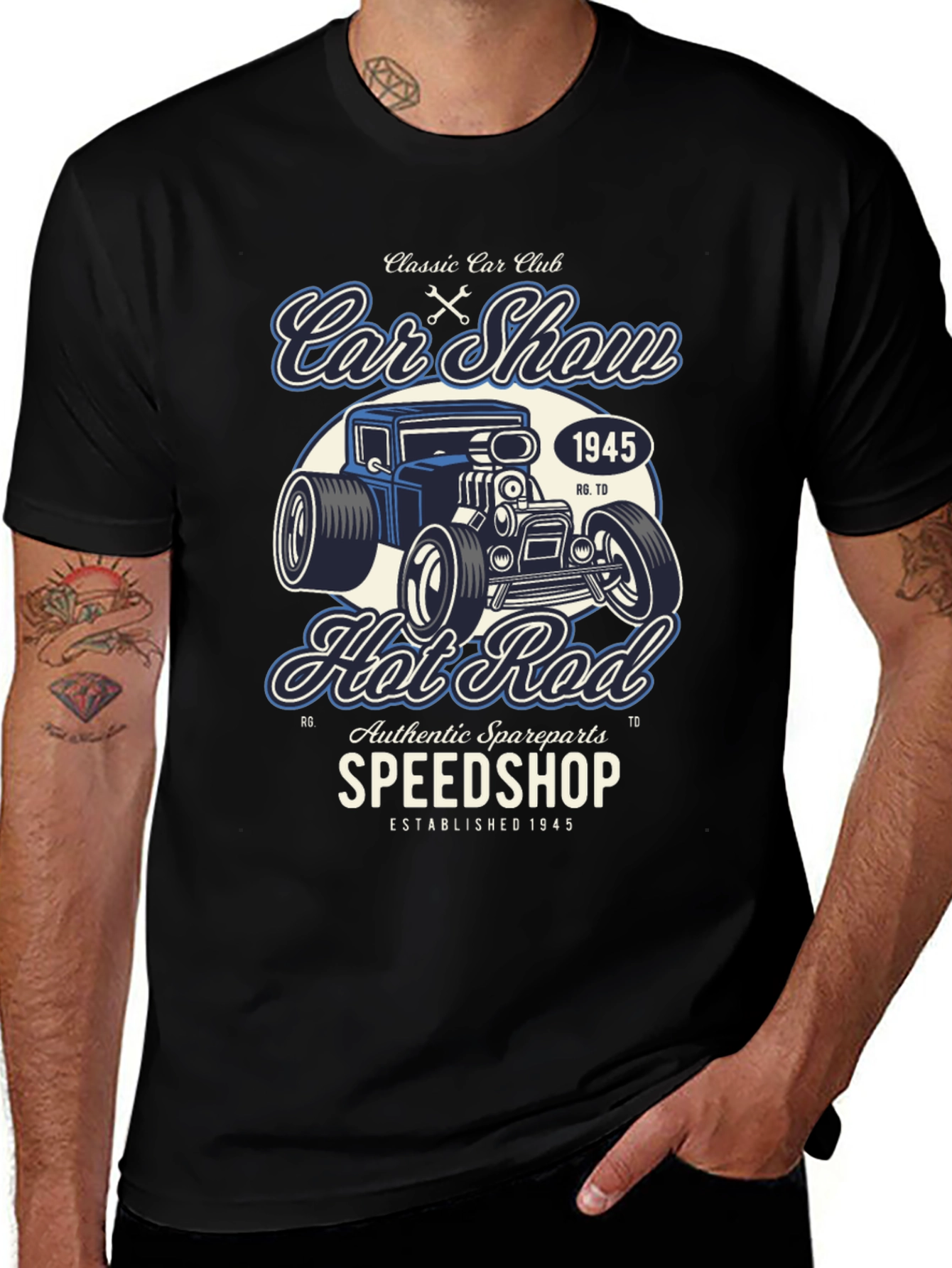 Variant 10 of Classic Car Club Hot Rod Graphic T-Shirt