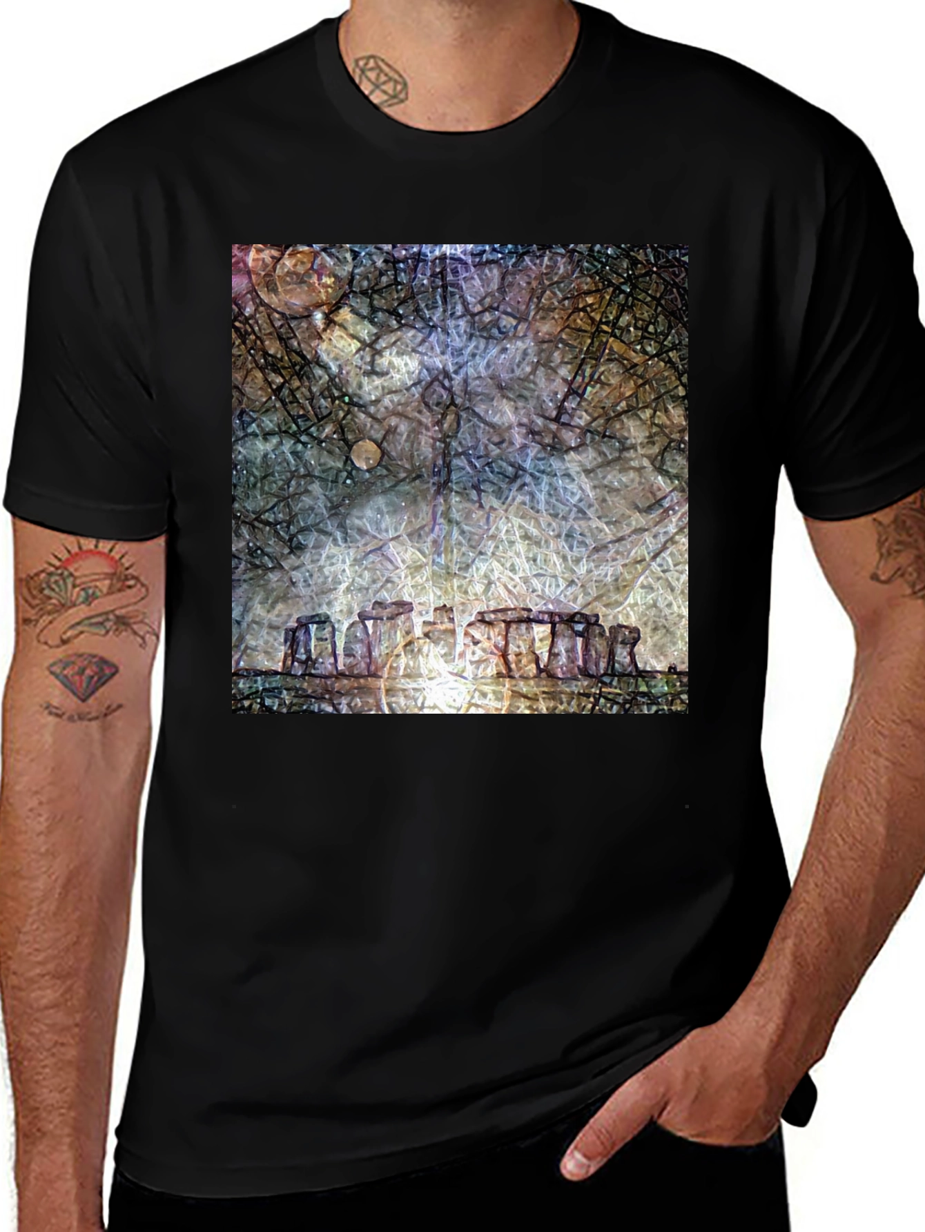 Stonehenge Art T-Shirt - Modern Graphic Tee