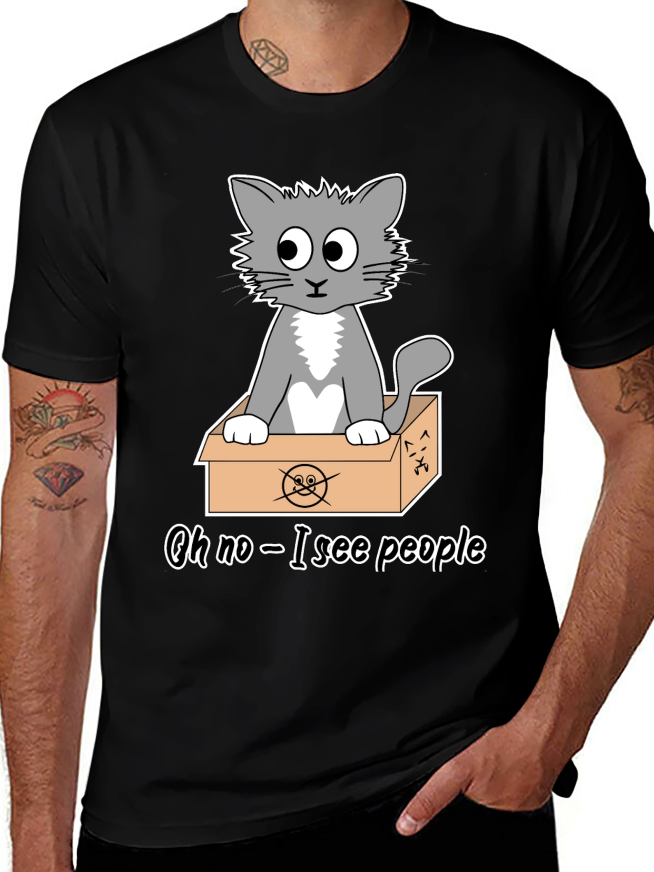 Variant 7 of Cat in a Box T-Shirt - Funny Graphic Tee