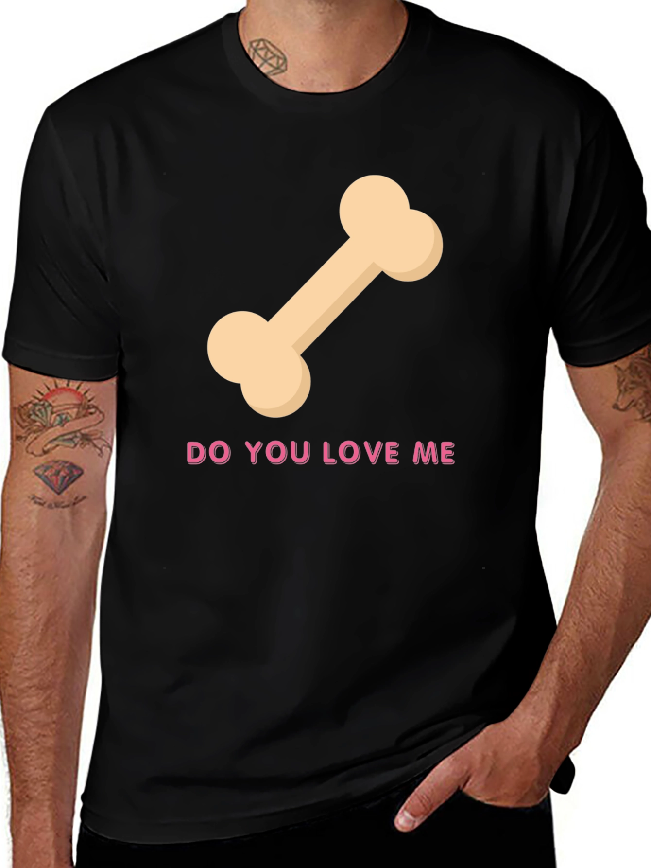 Black Do You Love Me Bone Graphic Tee main image