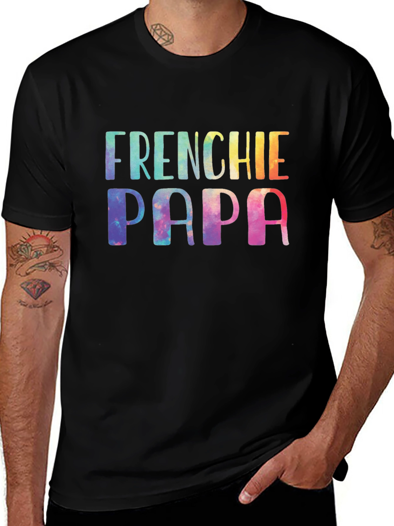 Frenchie Papa Tie Dye T-Shirt