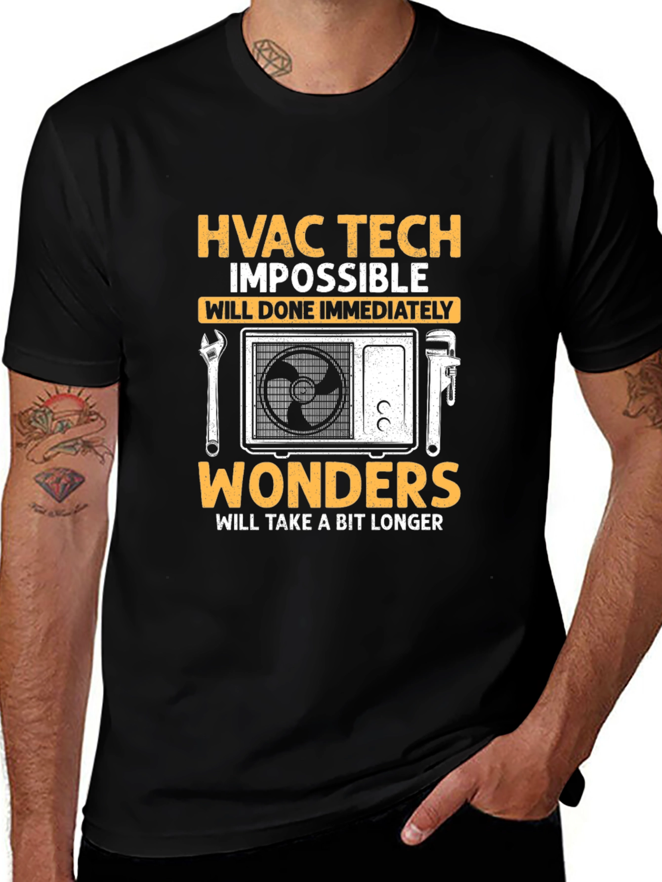 HVAC Tech T-Shirt - Impossible Wonders Done Immediately