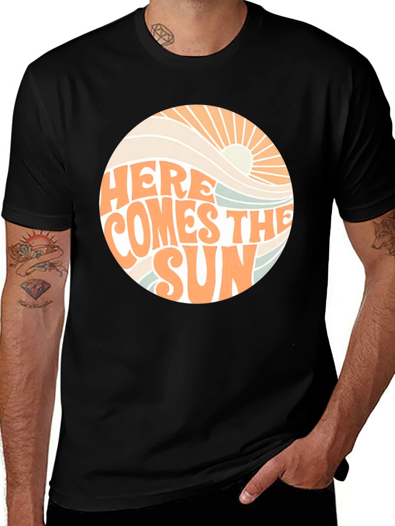 Variant 9 of Here Comes the Sun Graphic Tee - Retro Comfort