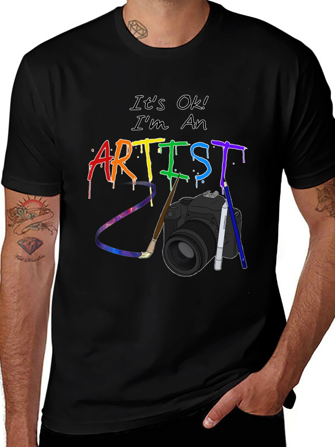 Variant 30 of Artist T-Shirt - Rainbow Art Design