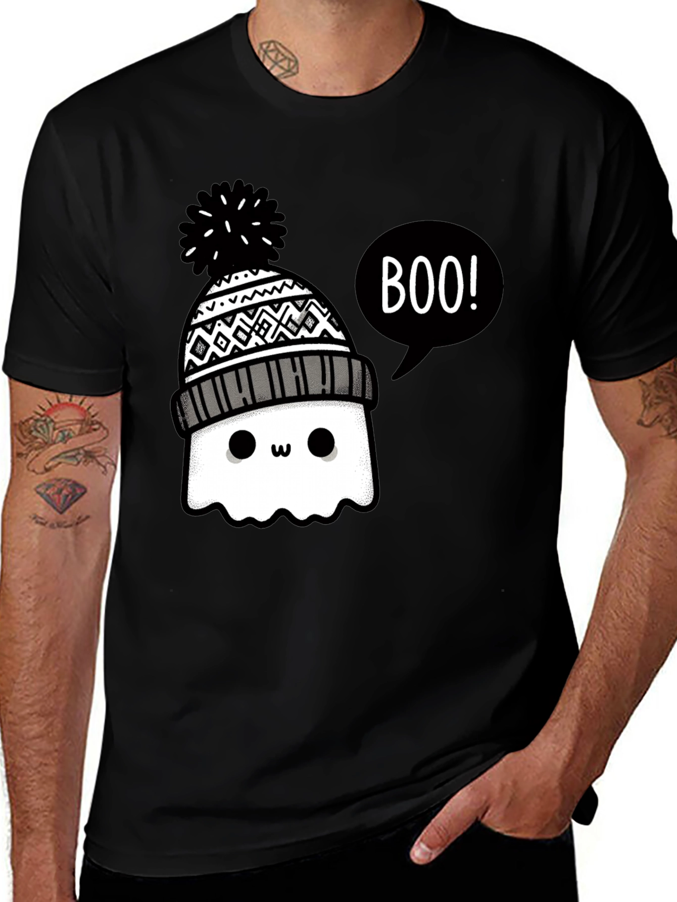 Variant 7 of Boo Ghost with Beanie T-Shirt