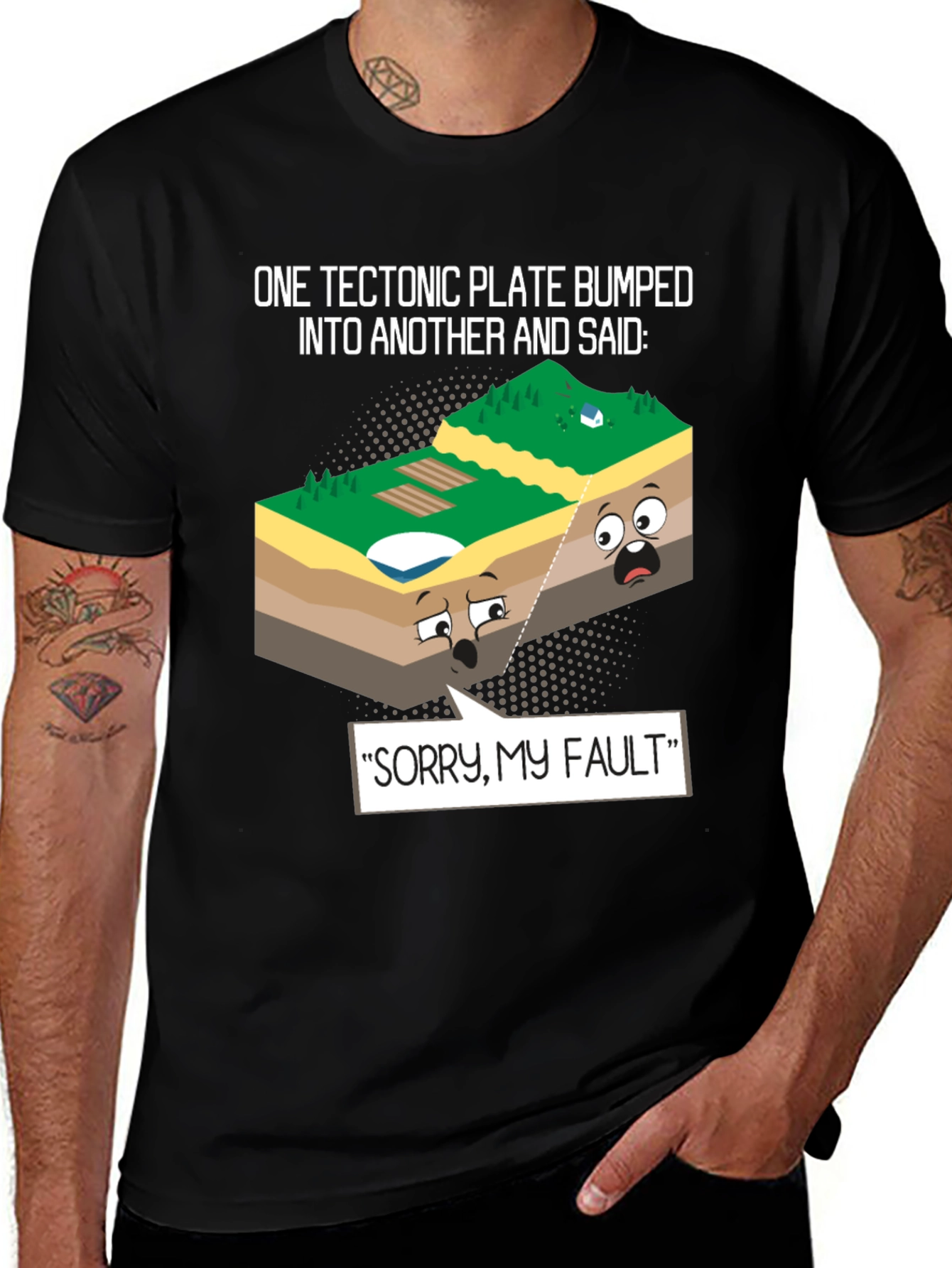 Variant 18 of Tectonic Plate Fault Pun Graphic T-Shirt